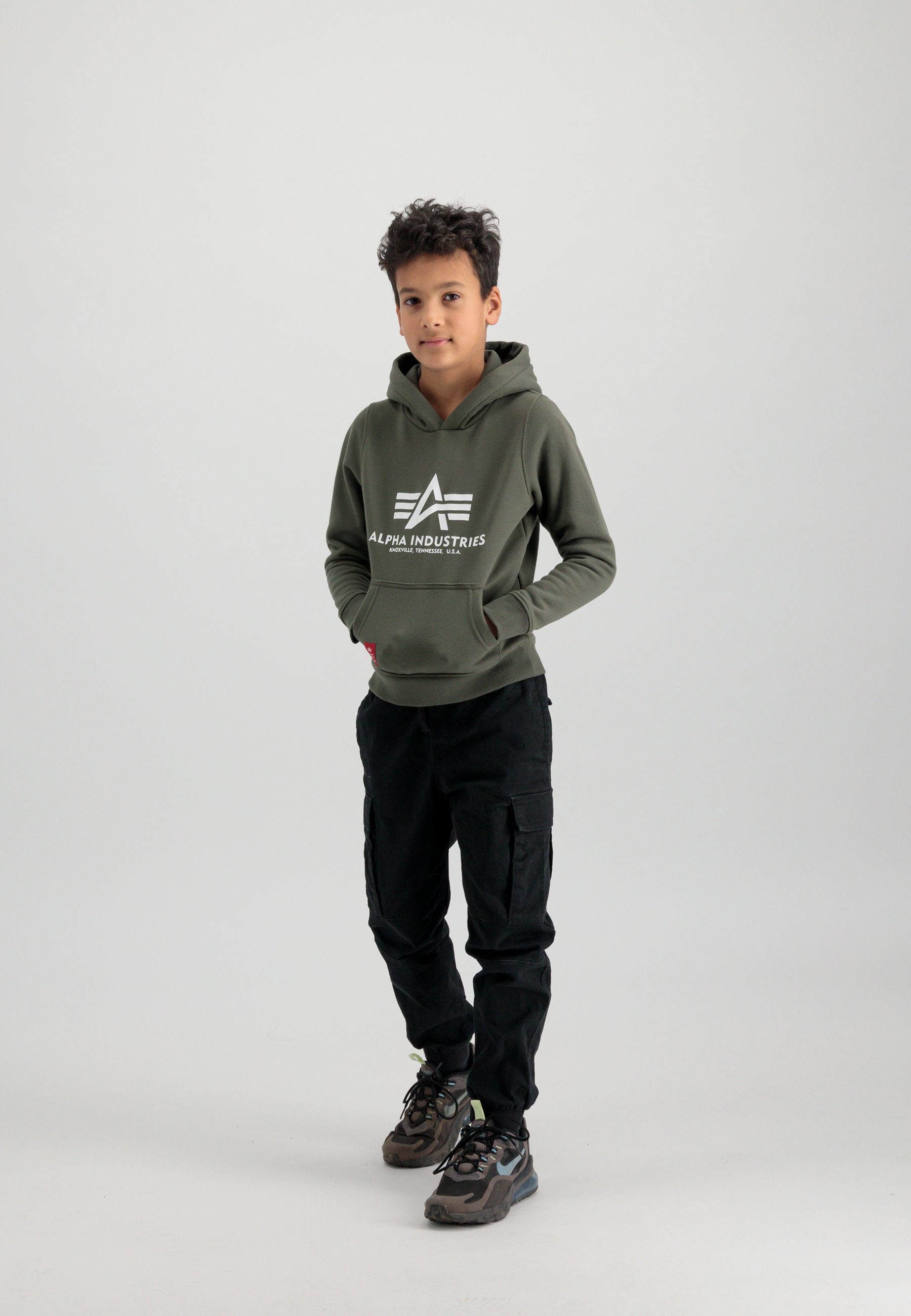 Alpha Industries Kids/Teens olive Hoody Basic - Kids dark Industries Kapuzenshirt Hoodies Alpha