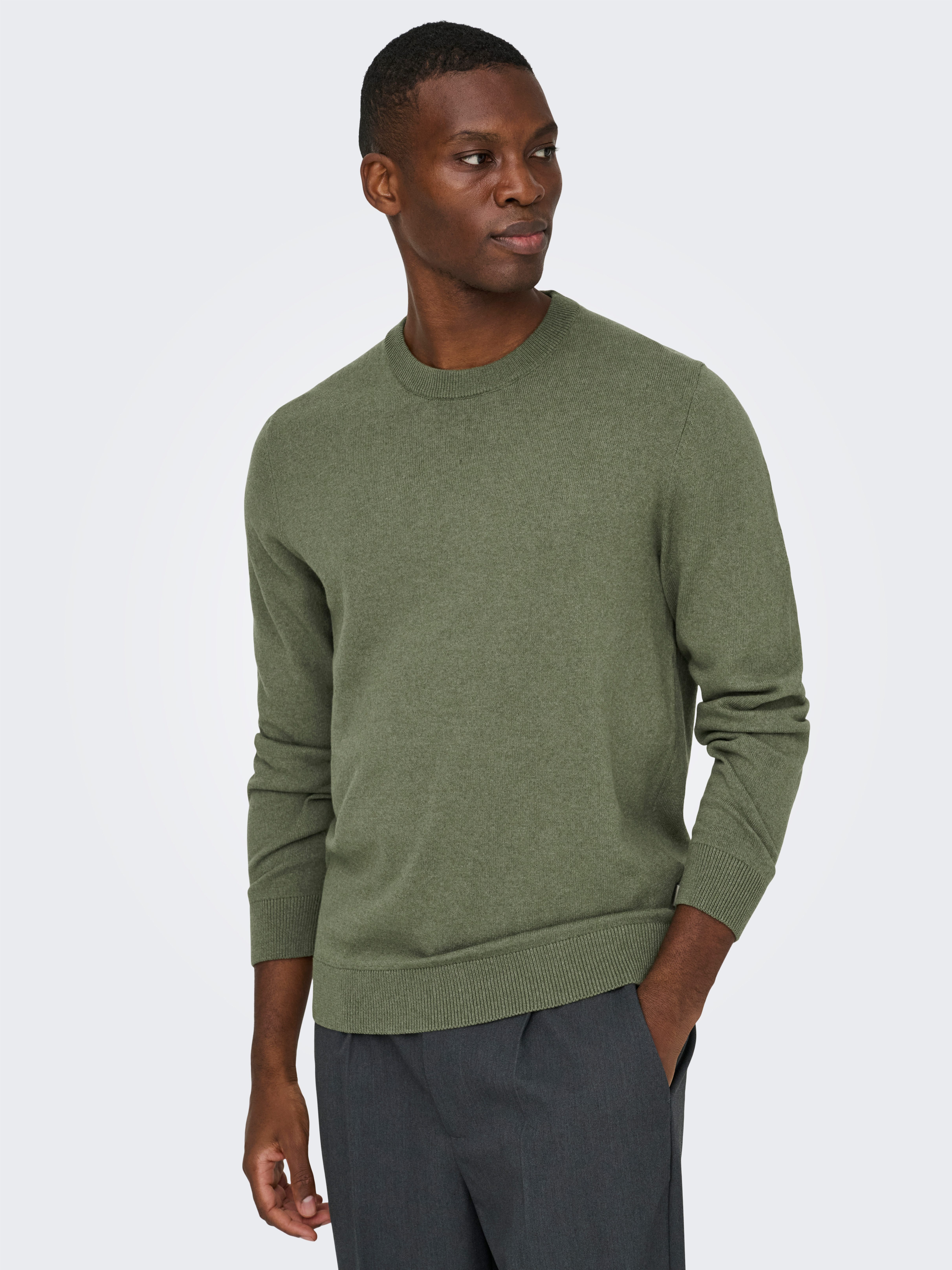 ONLY & SONS Rundhalspullover ONSREX LIFE REG 12 CREW KNIT günstig online kaufen