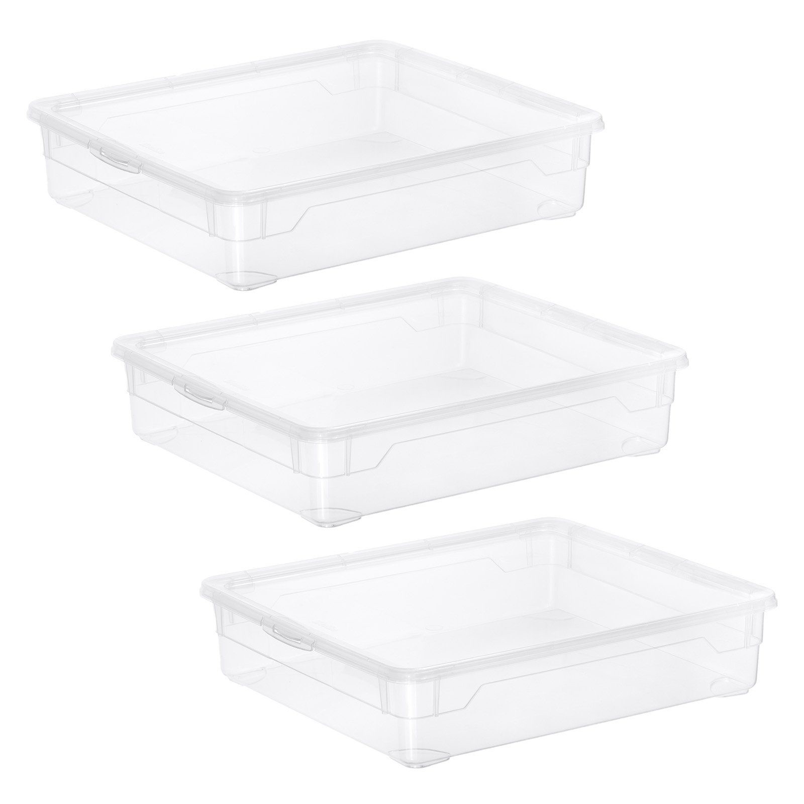 Aufbewahrungsbox SET durchsichtige stapelbare Aufbewahrungsbox ROTHO