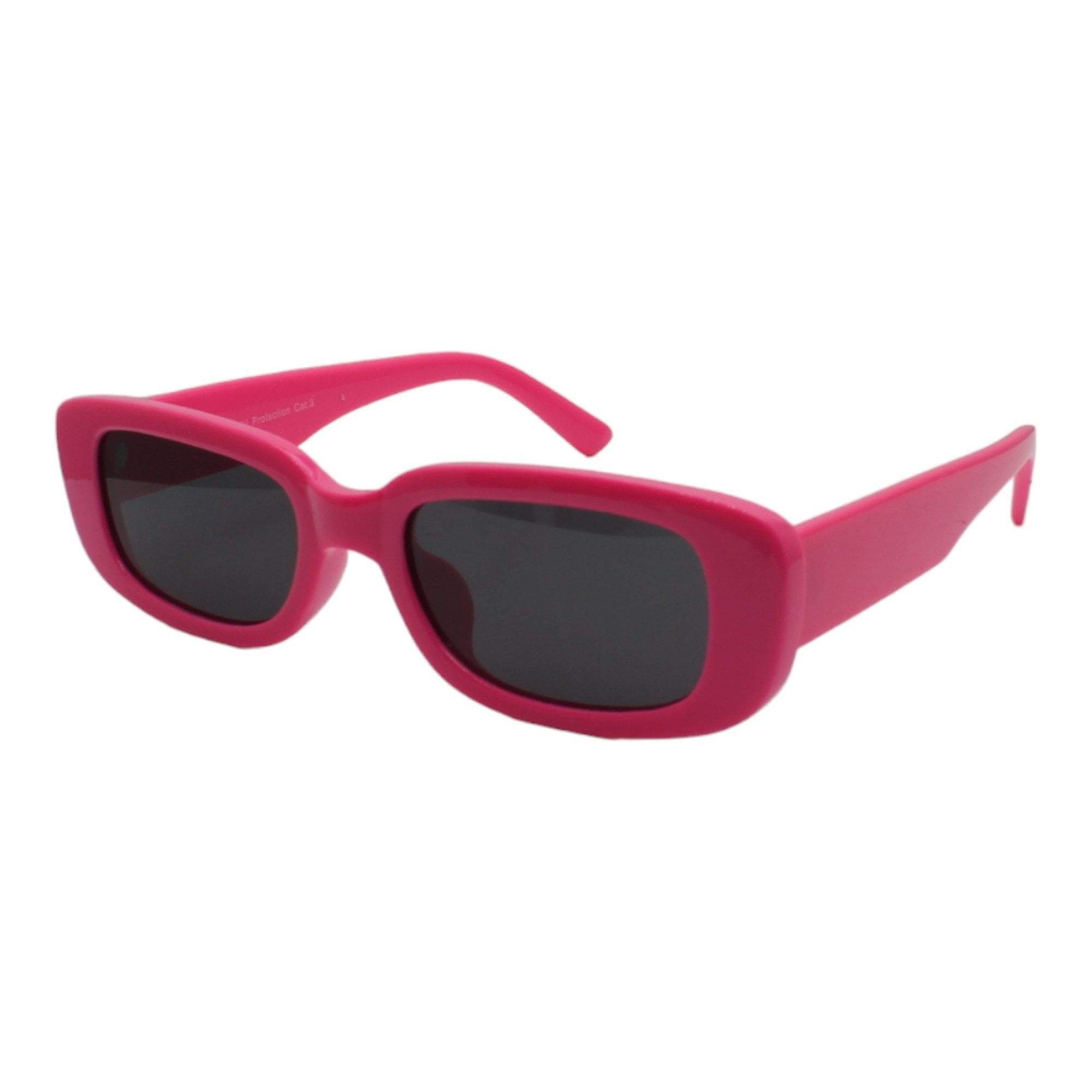 LUXXADA Sonnenbrille (Ovale Sonnenbrille Damen in Pink mit dicken Rand) Schmale Festivalbrille in Pink mit Polarisierten Gläsern