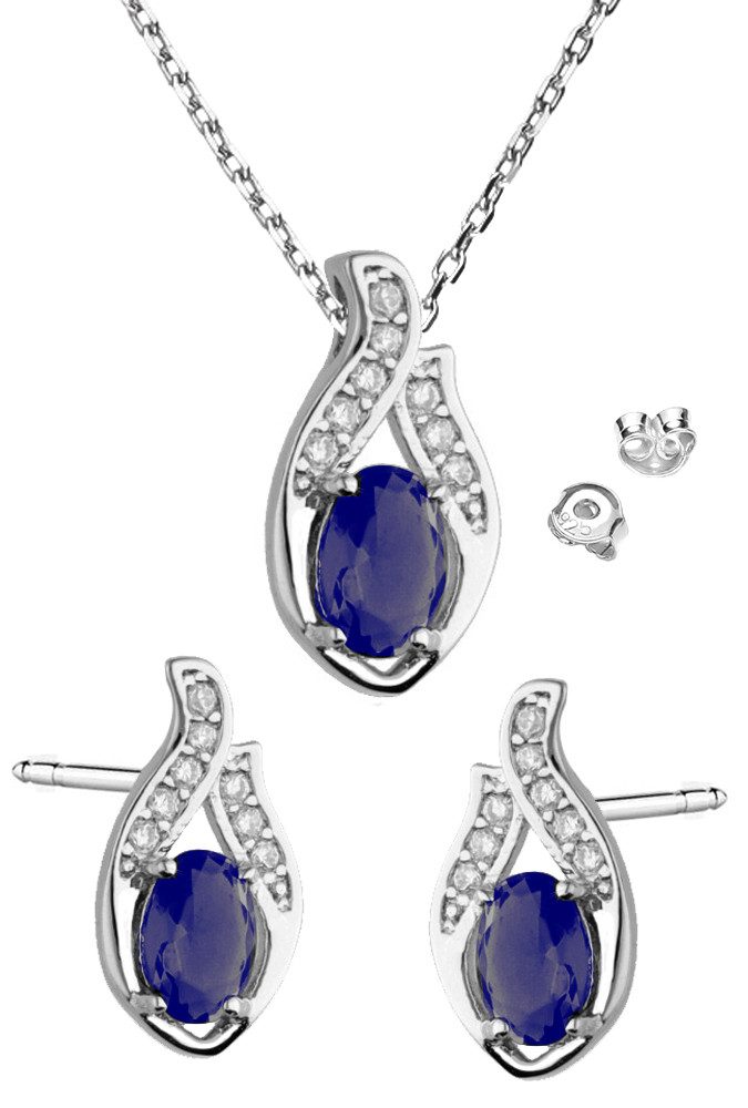 Limana Ohrring und Ketten Set alltagstaugliches Damen Schmuck-Set 925 Silber - Ohrringe mit Kette (inkl. Schmuckdose und Tasche), Geschenk Frau, Geburtstag, Weihnachten
