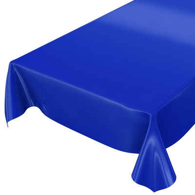 ANRO Tischdecke abwaschbare Tischdecke Uni Dunkelblau Einfarbig Glanz Wachstuch Wachs, Glatt