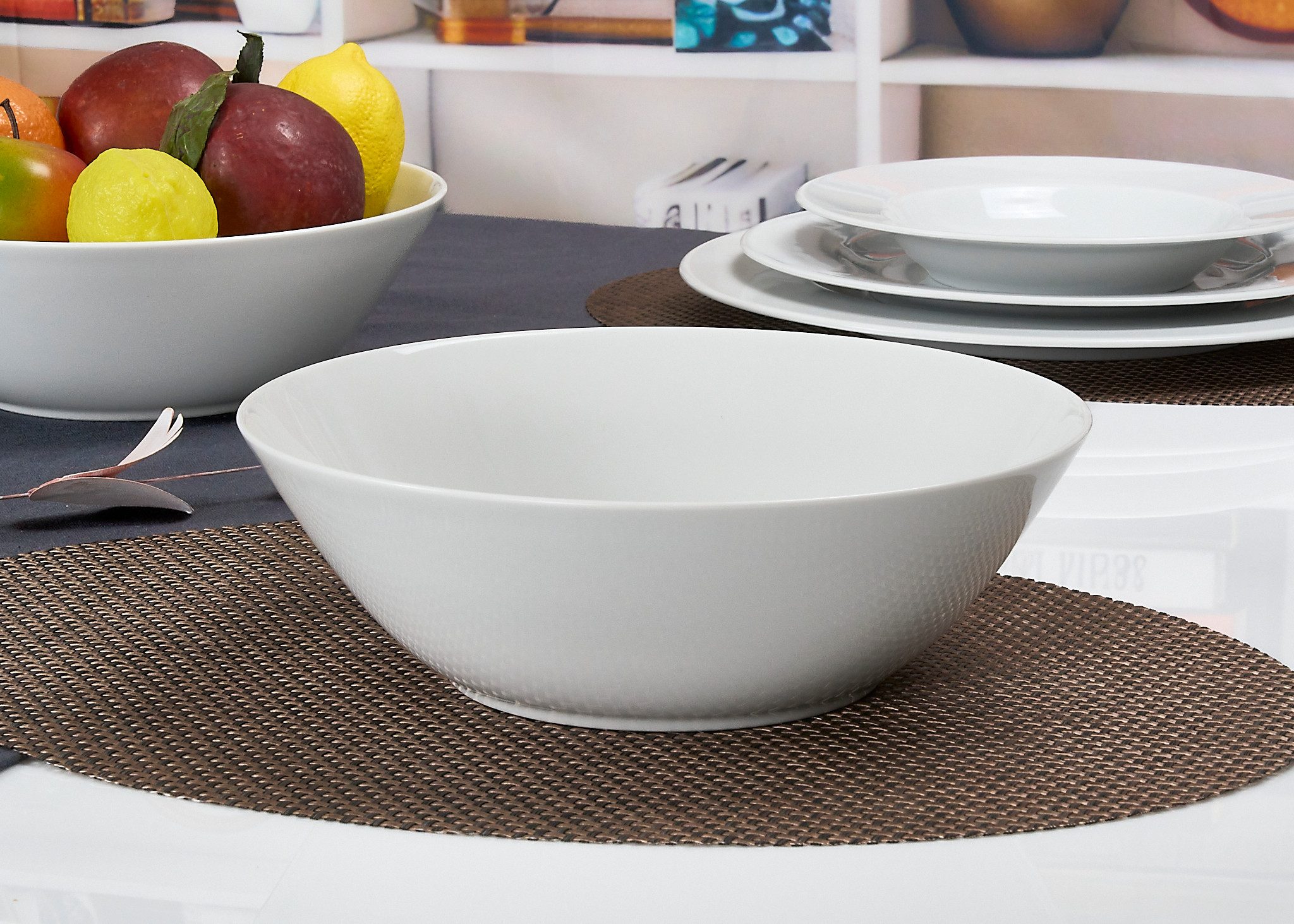Retsch Arzberg Schale Servierschale HEIKE WEISS 25 cm, Set 2-teilig, rund Porzellan, Porzellan, (Set, 2-tlg), Formschöne Servier- & Beilagenschalen im 2er Pack – edel & zeitlos -