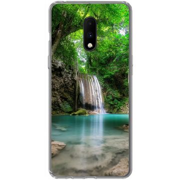 MuchoWow Handyhülle Dschungel - Wasserfall - Pflanzen - Wasser - Natur, Phone Case, Handyhülle OnePlus 7, Silikon, Schutzhülle