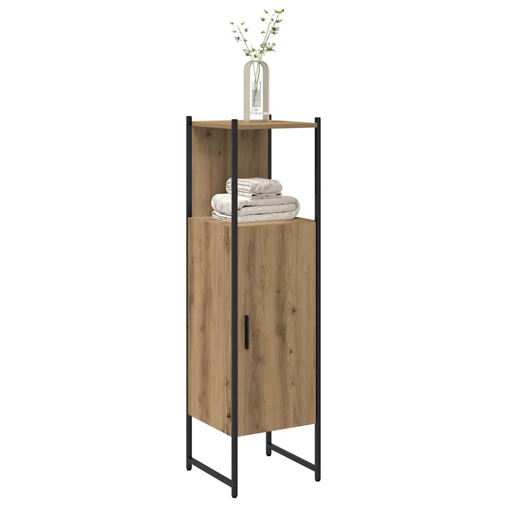 vidaXL Badezimmerspiegelschrank Badschrank Artisan-Eiche 33x33x120,5 cm Holzwerkstoff (1-St)