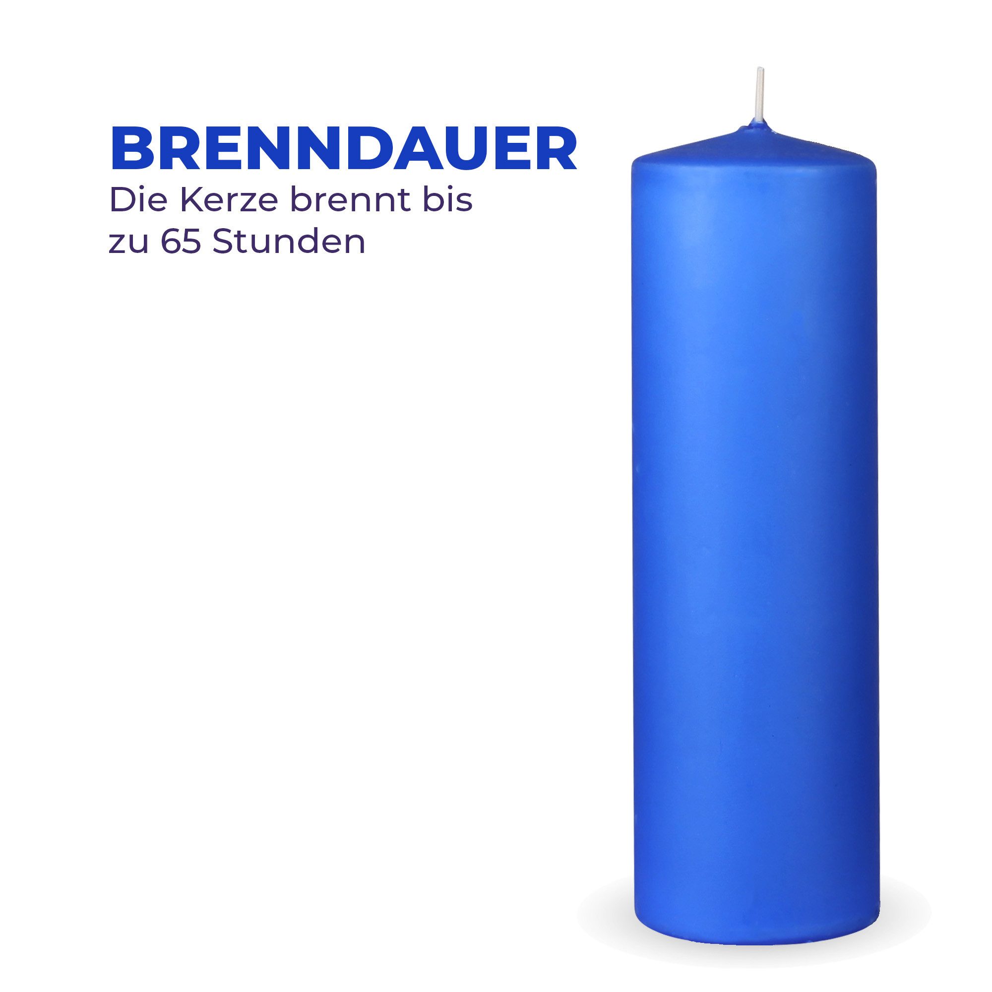 HS Candle Stumpenkerze Säulenkerze Ø7cm (1-tlg), Wachskerzen - unparfümierte Säulenkerzen - viele Farben/Größen