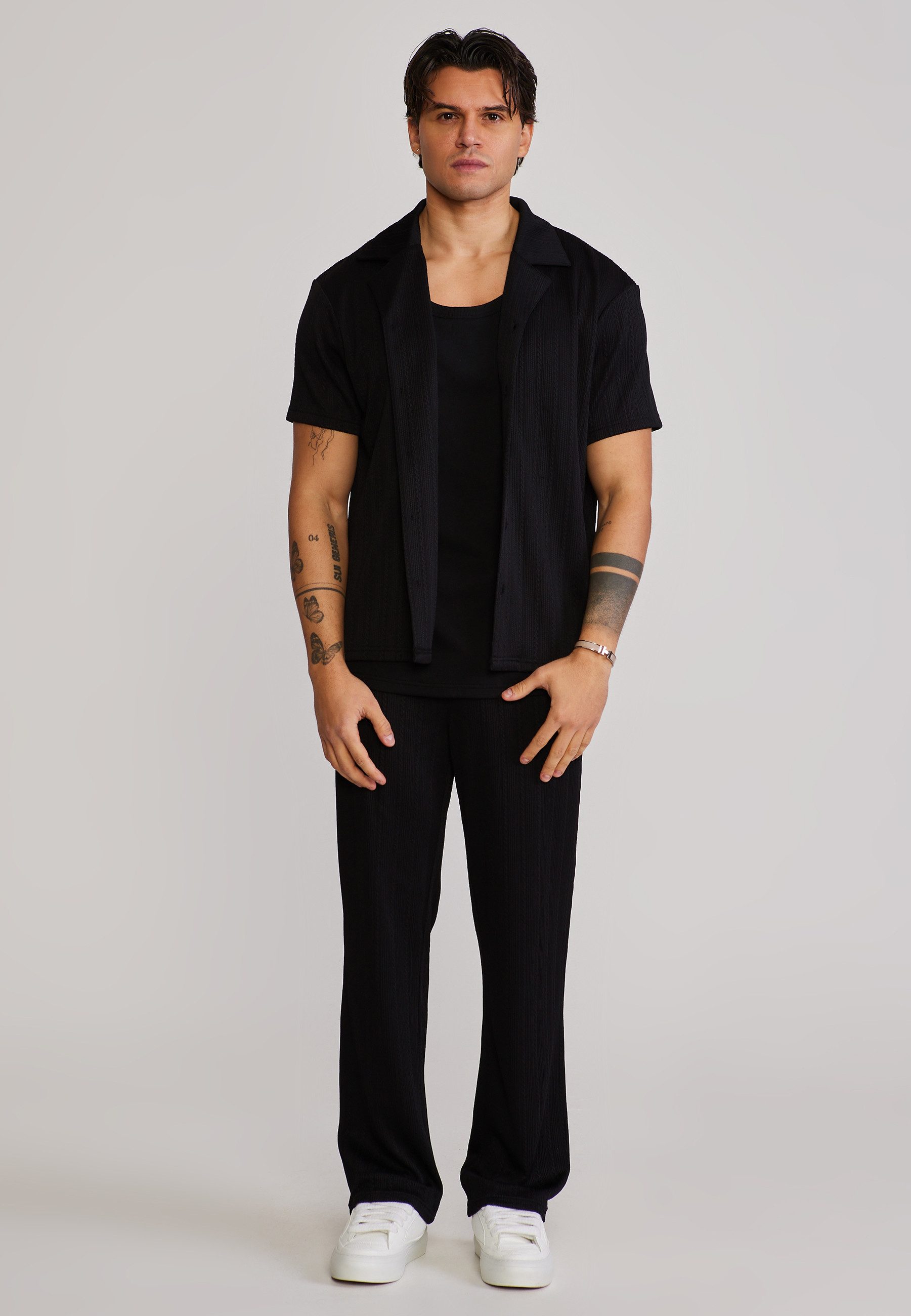 Siksilk Jogger Pants SikSilk Herren Schwarz Textured Track Pants
