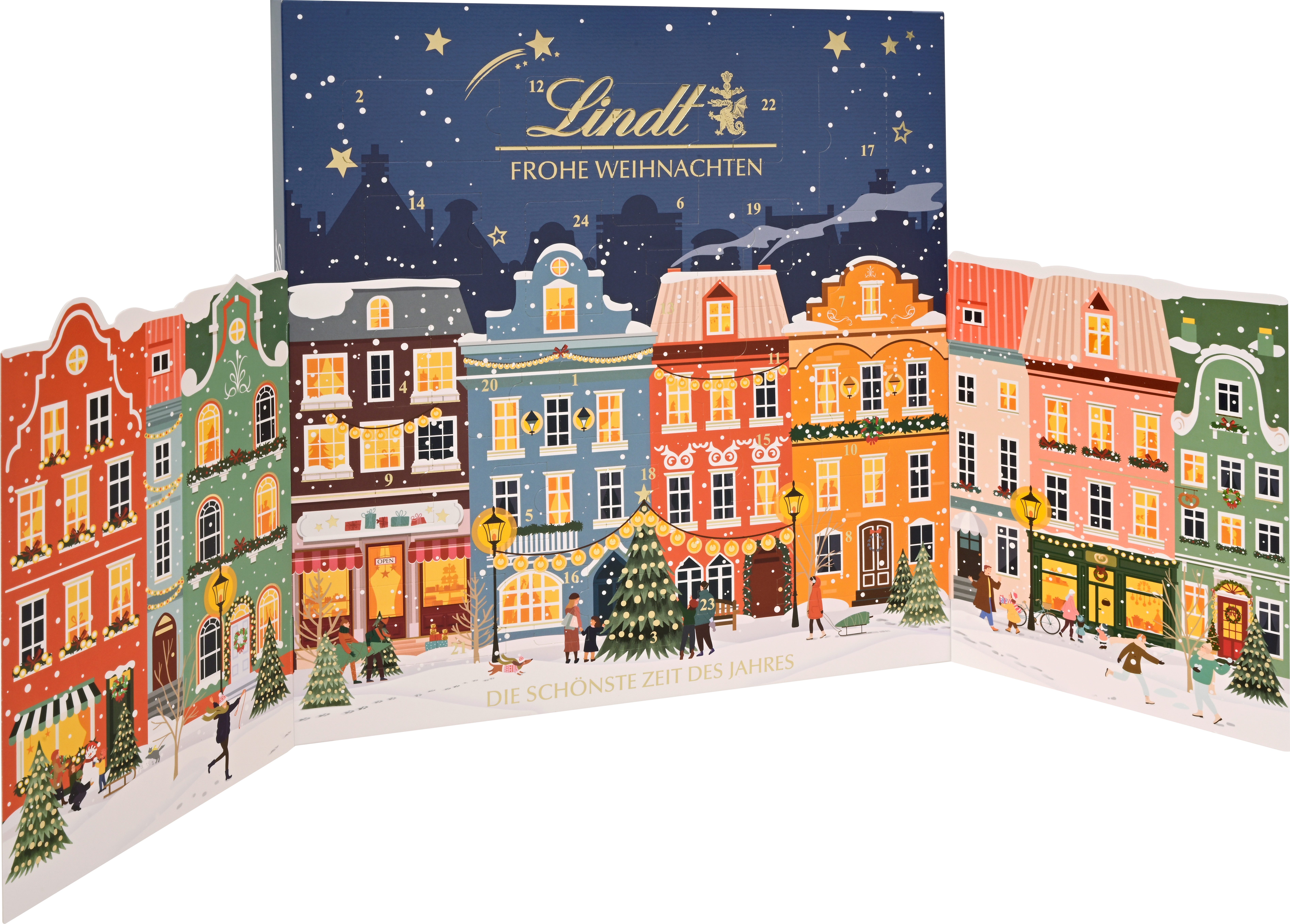 LINDT Schokolade Winterhäuser Adventskalender Schokolade Pralinen Geschenk Weihnachten, 1 x 153 g, 1 St.