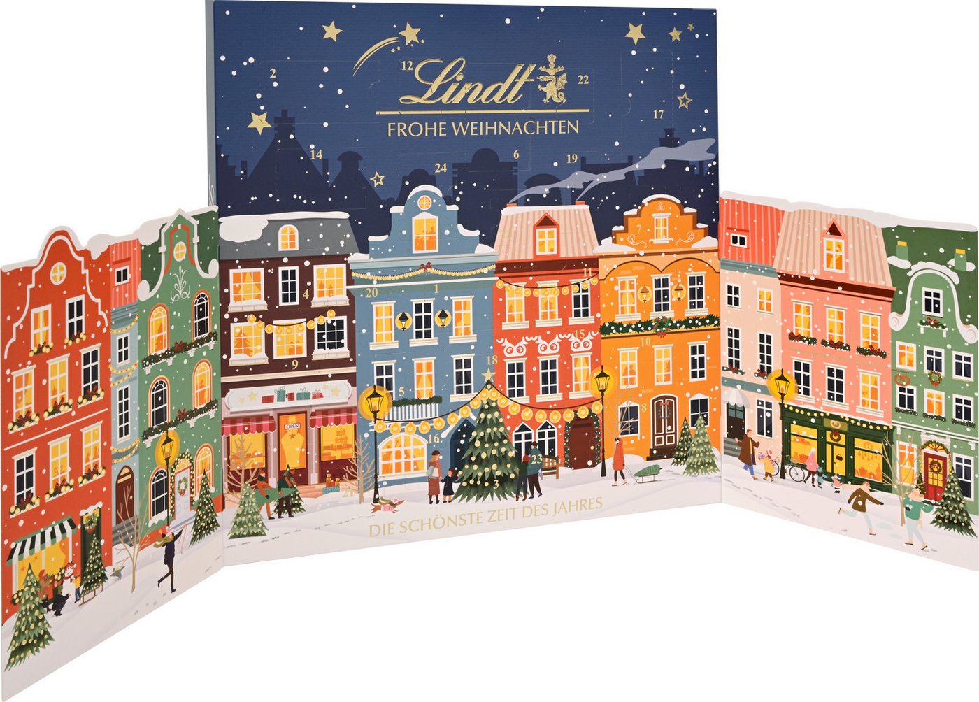 LINDT Schokolade Winterhäuser Adventskalender Schokolade Pralinen Geschenk Weihnachten, 1 x 153 g, 1 St.