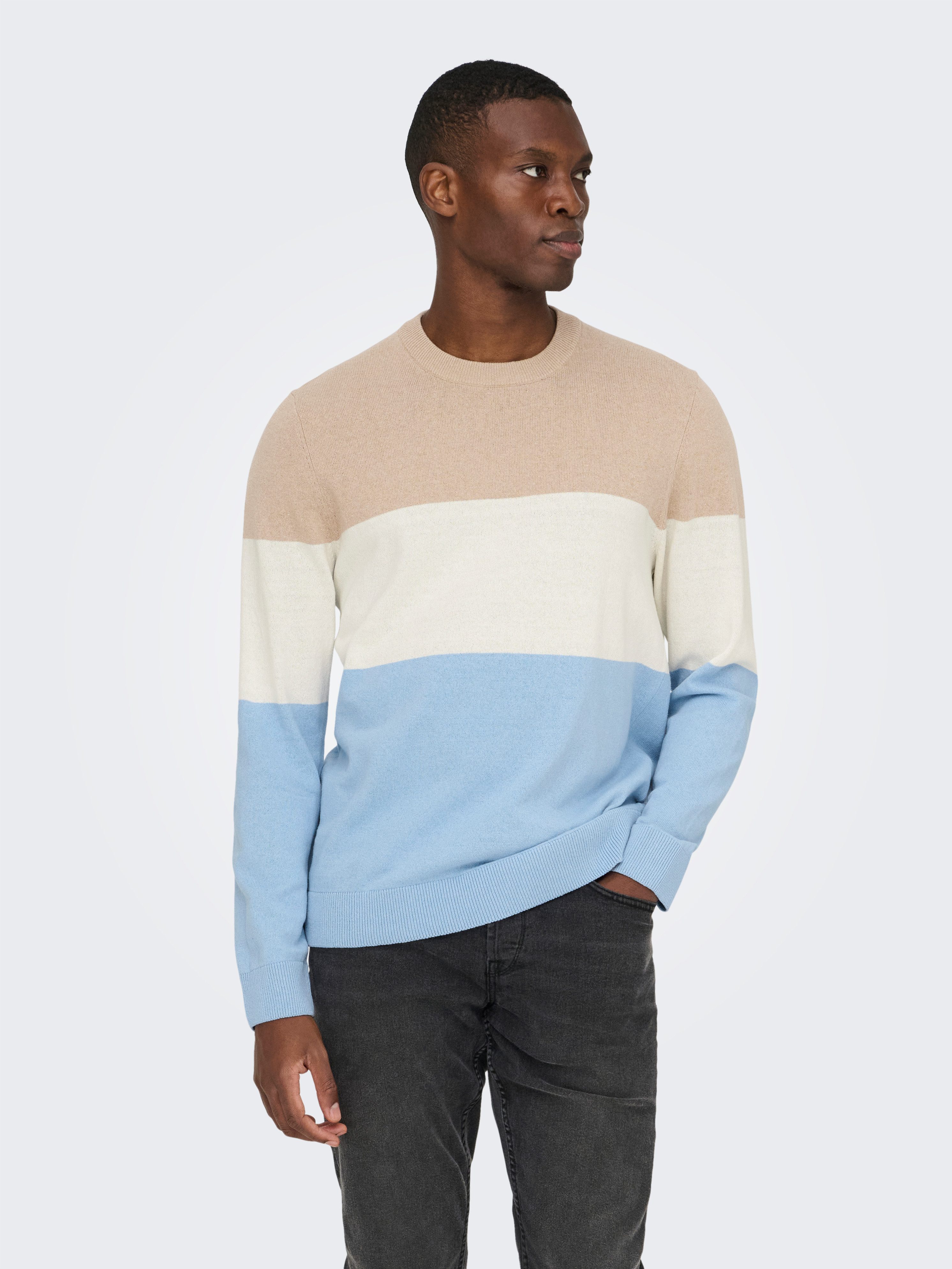 ONLY & SONS Rundhalspullover ONSREX LIFE REG 12 CREW KNIT günstig online kaufen