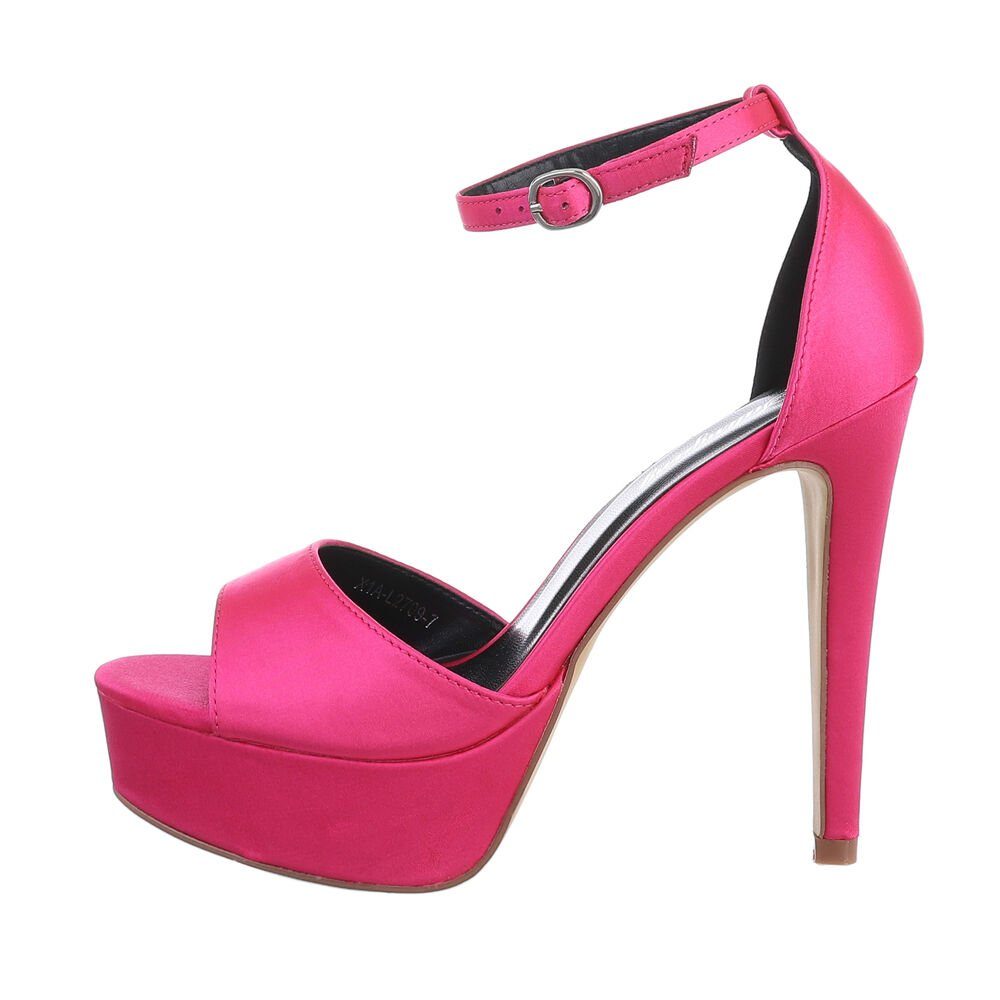 Ital-Design Damen Abendschuhe Party & Clubwear Plateausandaletten Pfennig-/Stilettoabsatz Sandalen & Sandaletten in Pink