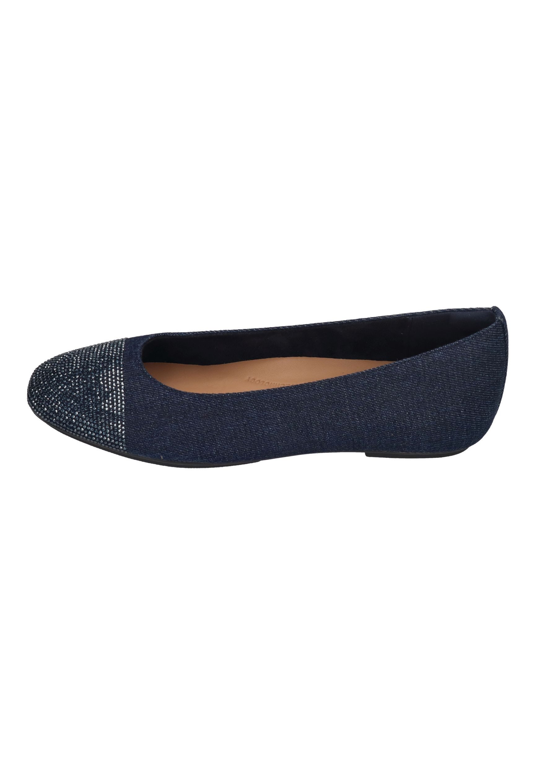 Fitflop DELICATO CRYSTAL CAP-TOE DENIM BALLET FLATS Ballerina Dark Denim – Bild 2 von 5