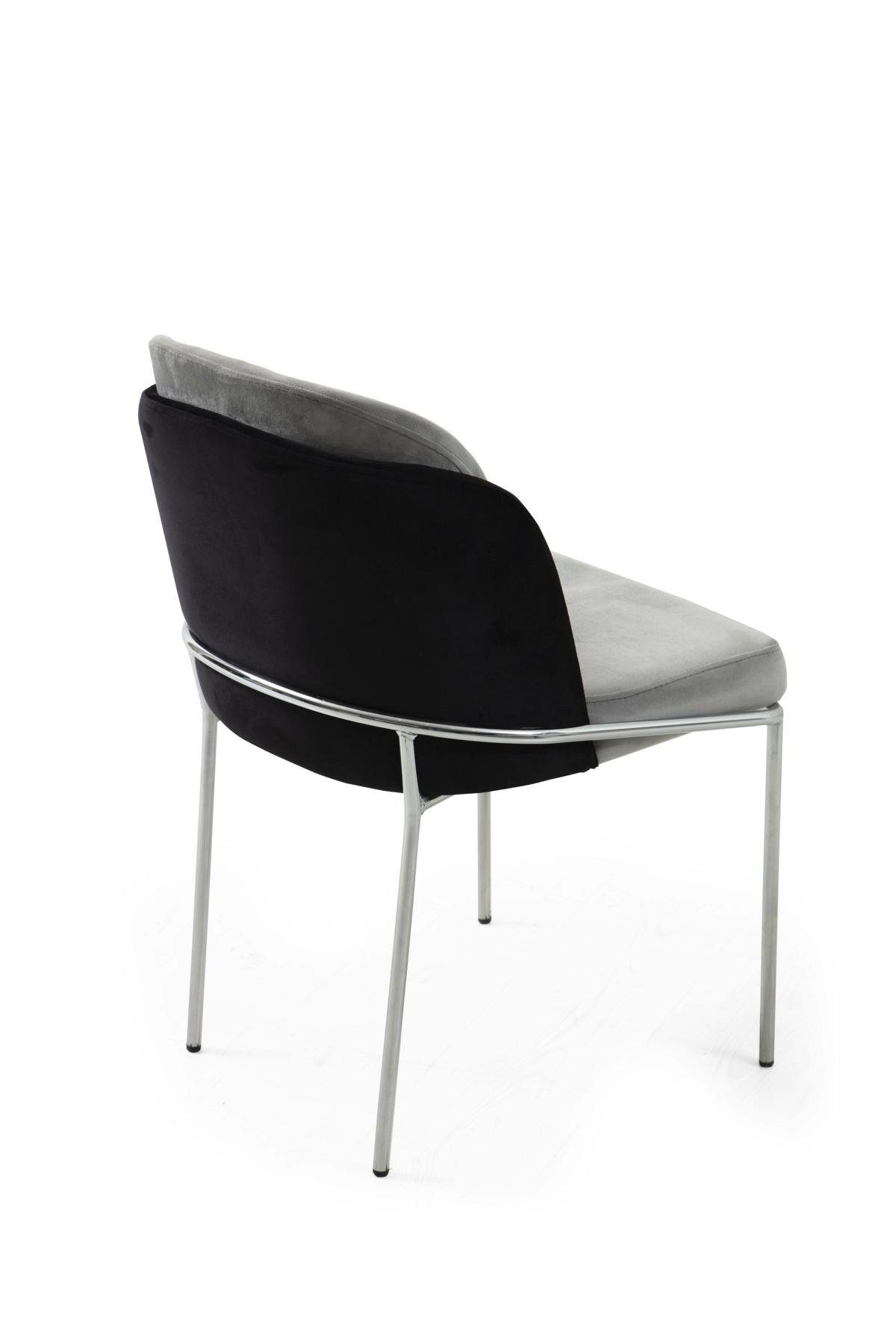 JVmoebel Esszimmerstuhl Stuhl Esszimmerstuhl Made in Esszimmer Modern (1 St), Lehnstuhl Europa Grau Küchenstuhl