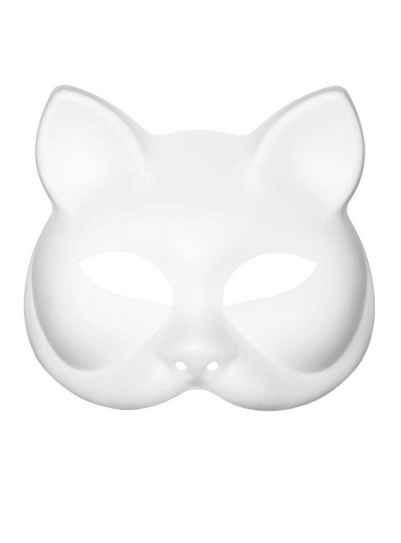 Metamorph Verkleidungsmaske Bemalbare Katzenmaske, Kunststoffmaske mit individuell bemalbarer Oberfläche