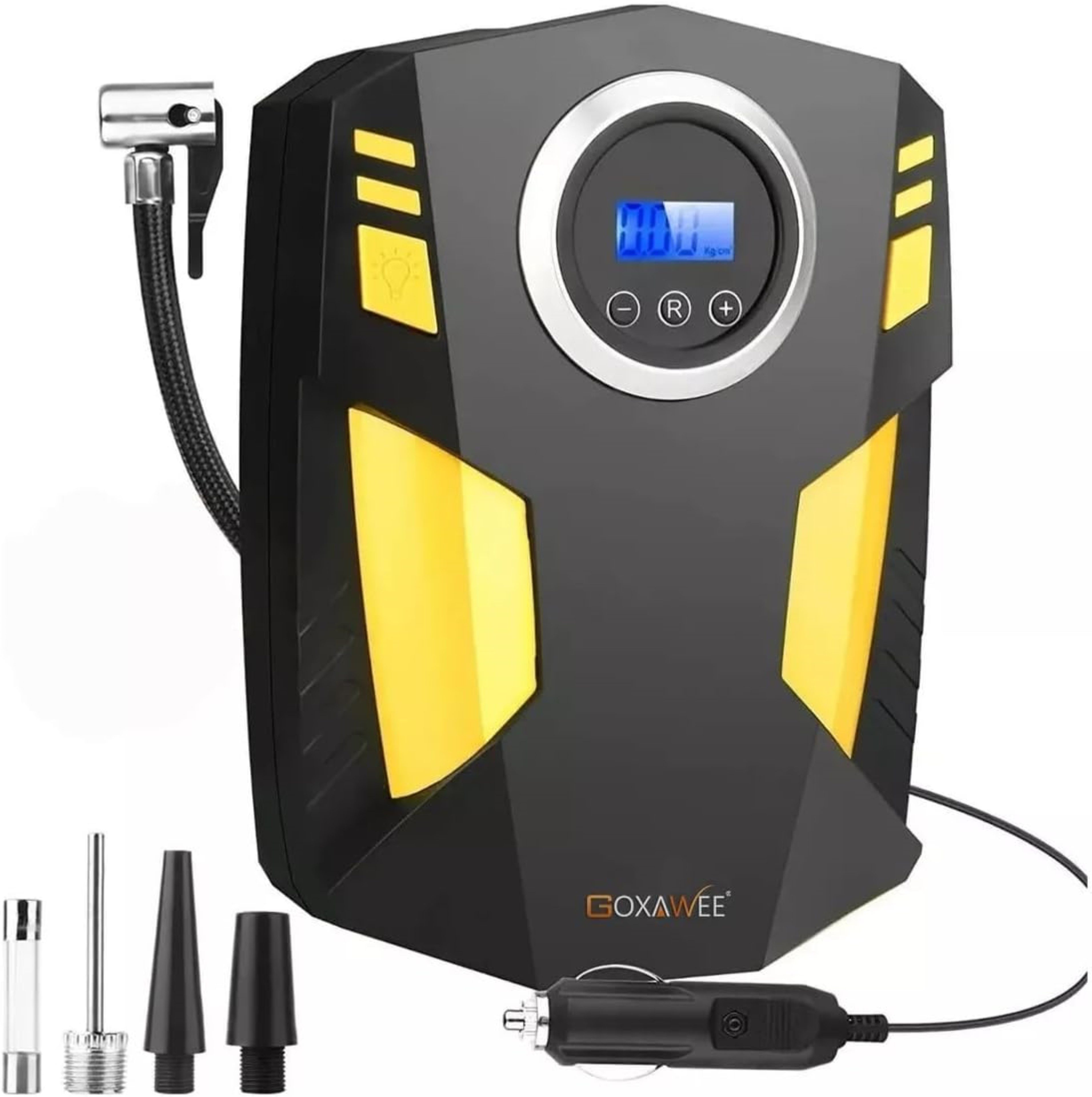 LA CUTE Kompressor 12V Digitaler Reifenfüller mit LED-Licht, 3 Düsen für Au günstig online kaufen