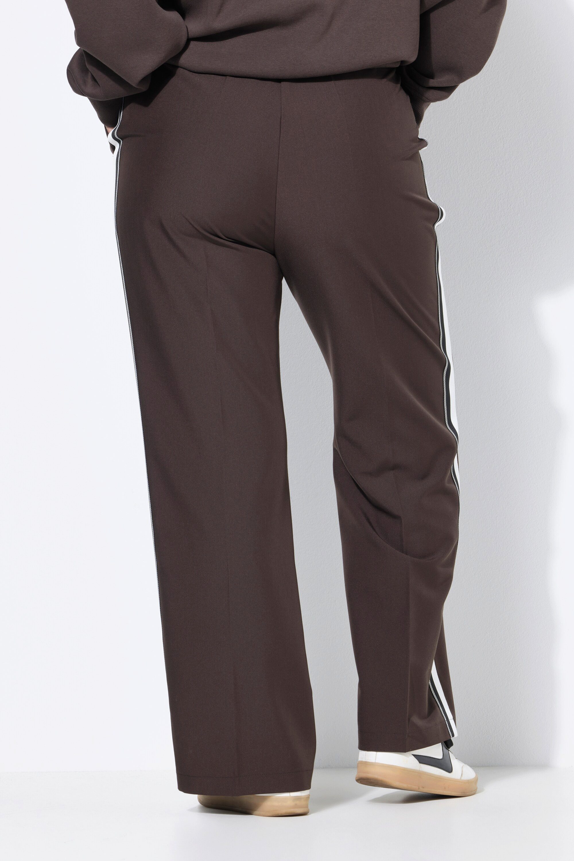 Studio Untold Schlupfhose Hose Straight Wide Legs Seitenstreifen