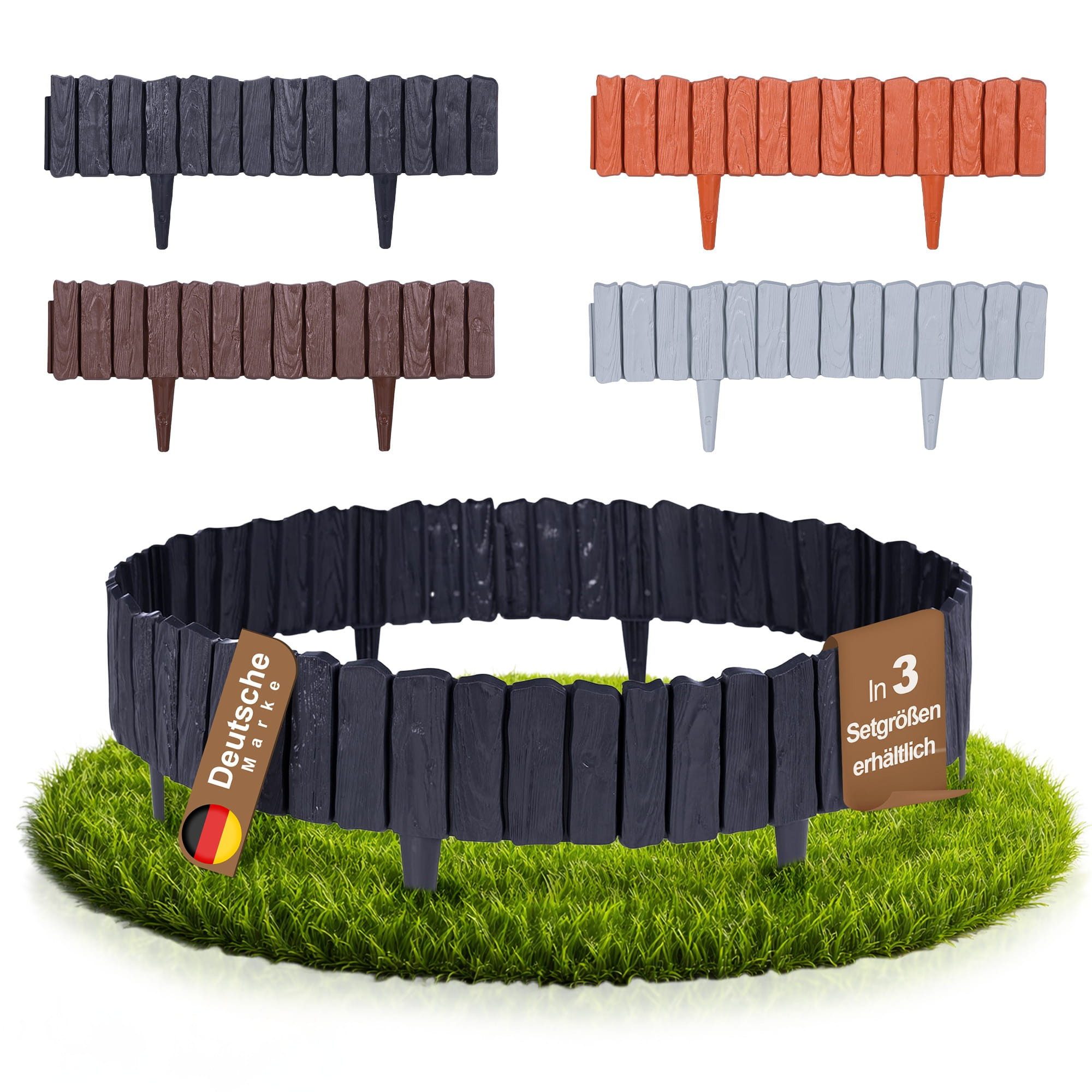 BooGardi Beetumrandung Rasenkante Holzoptik, LxH: 1140x12,5 cm, 20 Stück An günstig online kaufen