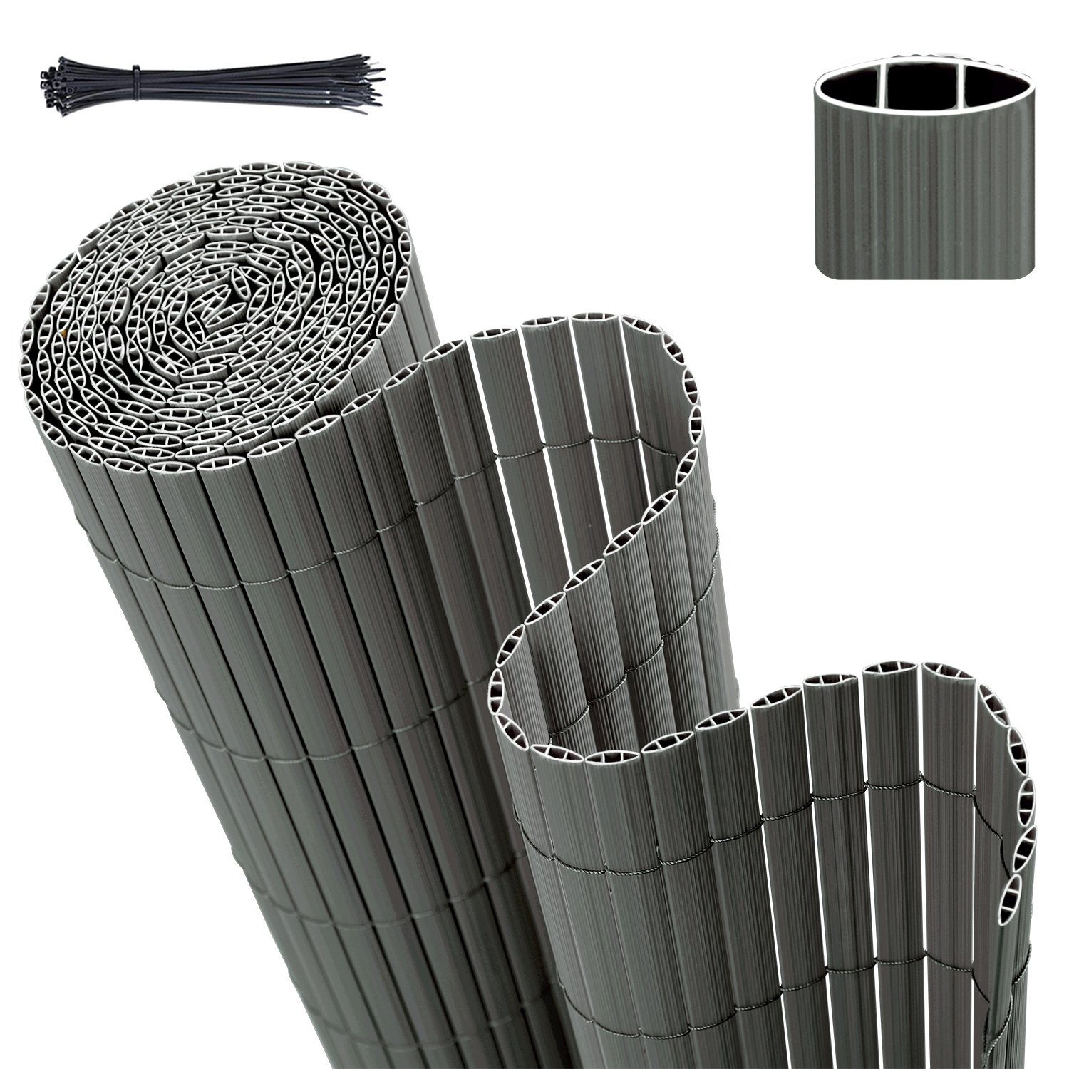 Sekey Balkonsichtschutz PVC Sichtschutzmatte Windschutz Sichtschutzzaun