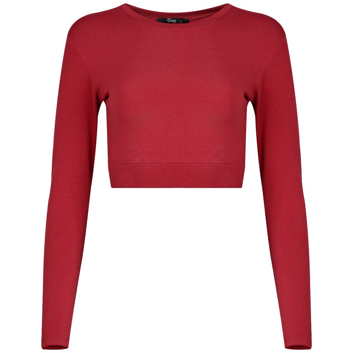 Evoni Crop-Top Damen Langarmshirt Baumwolle Bauchfrei günstig online kaufen