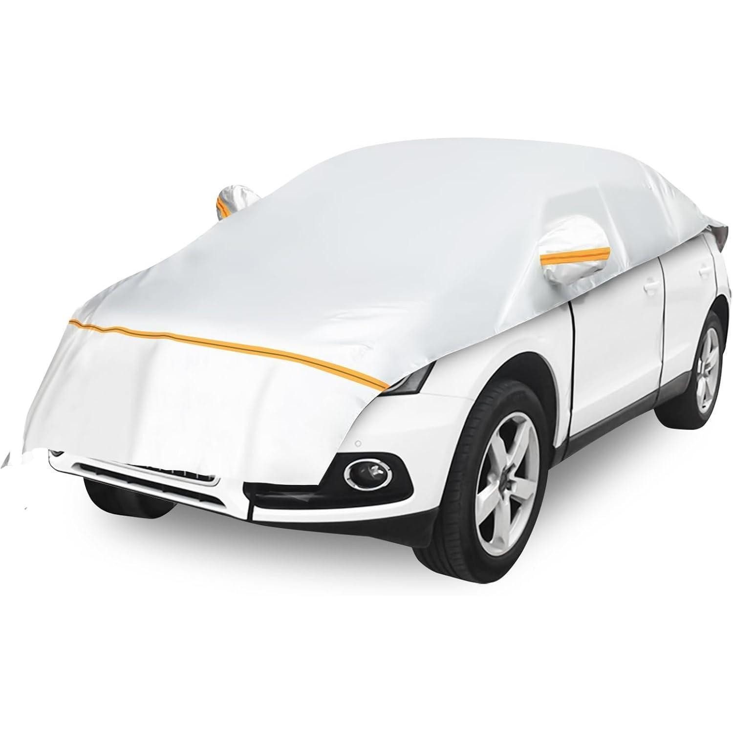 LuxusKollektion Autoplane Halbgarage Auto SUV Wasserdicht Winter Haken Riemen Silber 2.35