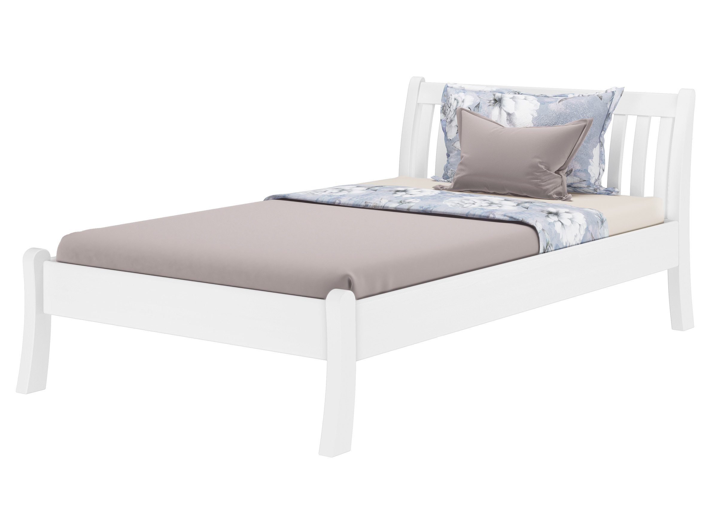 ERST-HOLZ Bett Weißes Geschwungenes Einzelbett 120 günstig online kaufen