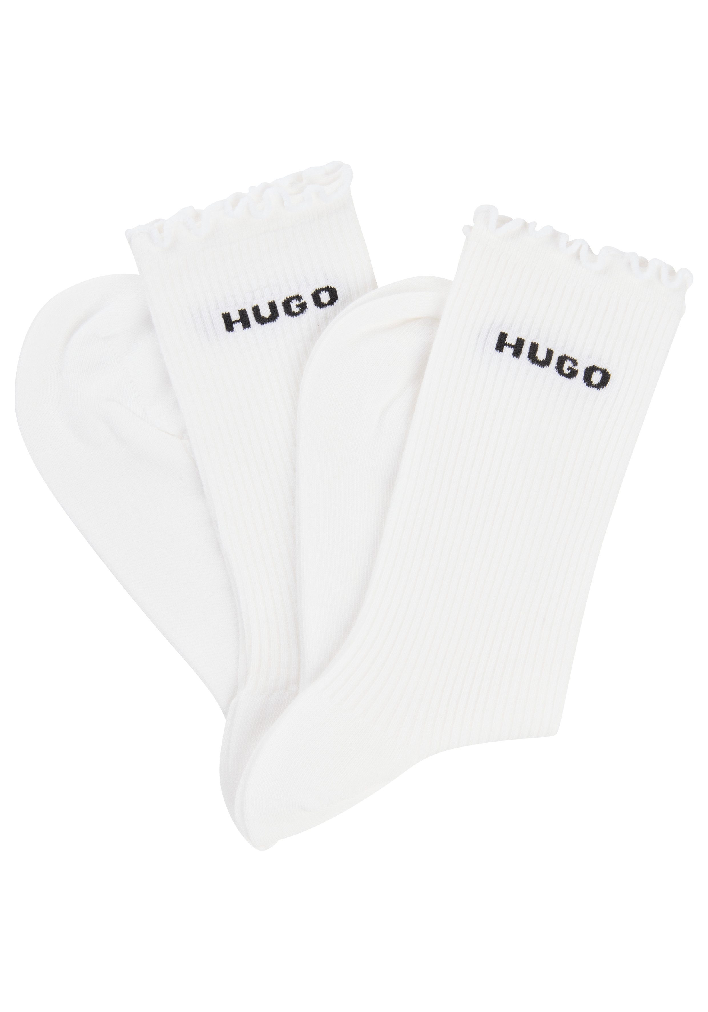 HUGO Basicsocken 2P RS LETTUCE CC W (2-Paar) Bund leicht gekräuselt