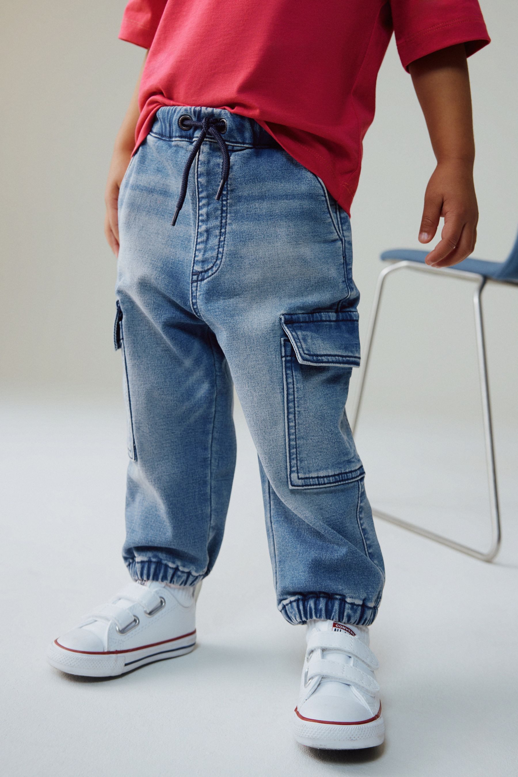 Next Comfort-fit-Jeans Cargojeans mit weitem Bein (1-tlg) – Bild 5 von 5