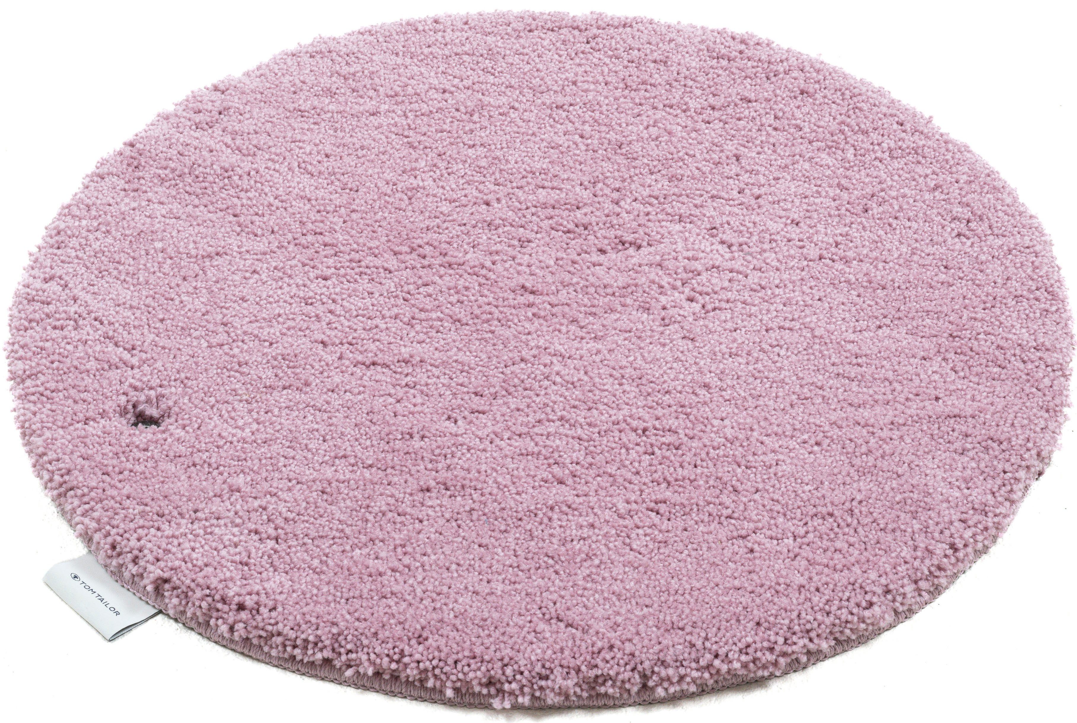 TOM TAILOR HOME Badematte Cozy Bath UNI, Badvorleger, Badezimmer Teppich, Höhe 27 mm, rutschhemmend beschichtet, fußbodenheizungsgeeignet, Polyester, rund, Badteppich, Uni Farben, rechteckig, in rund & oval erhältlich