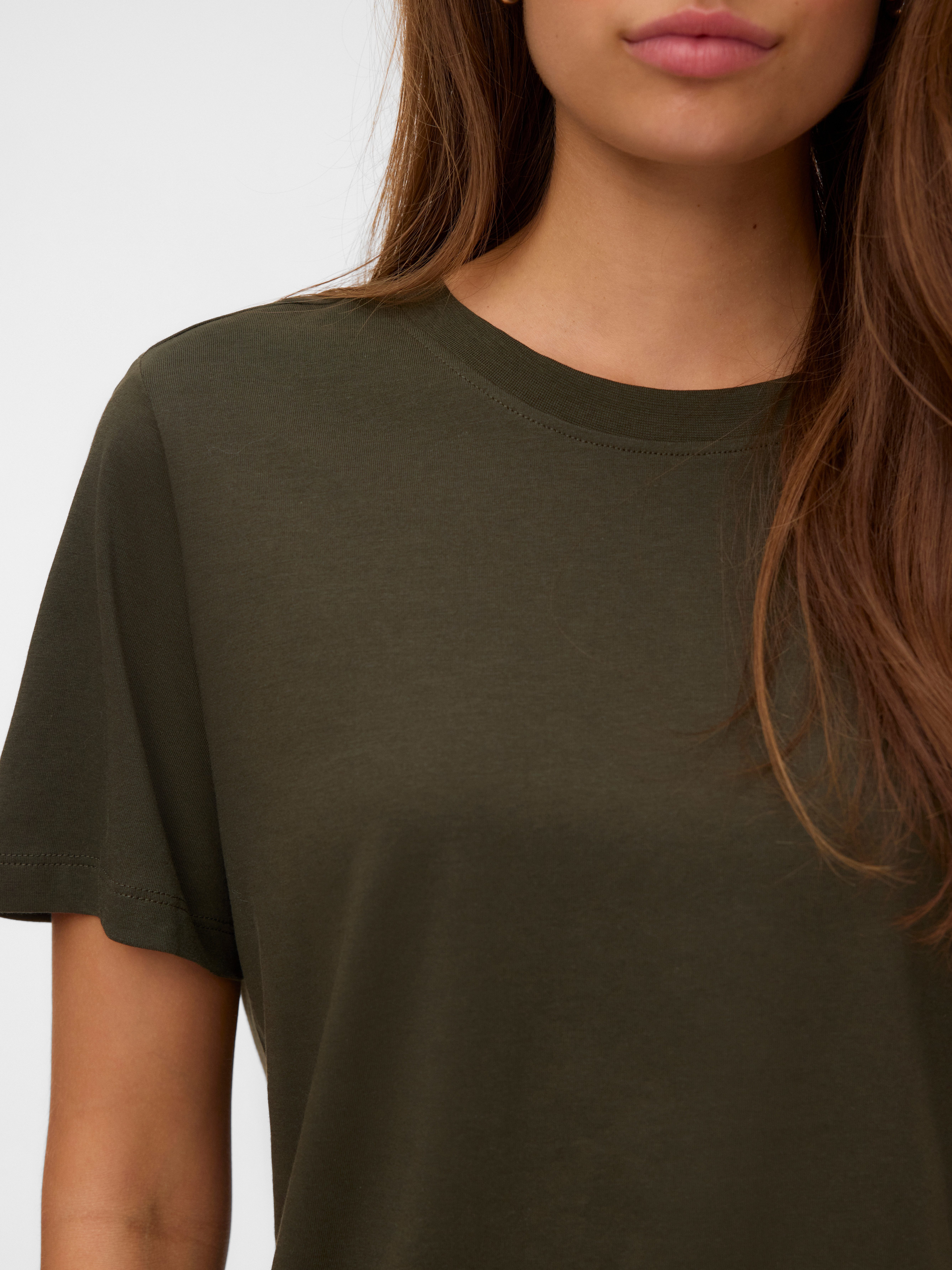 Vero Moda Kurzarmshirt VMPAULINA SS T-SHIRT GA JRS NOOS Baumwolle, regular fit