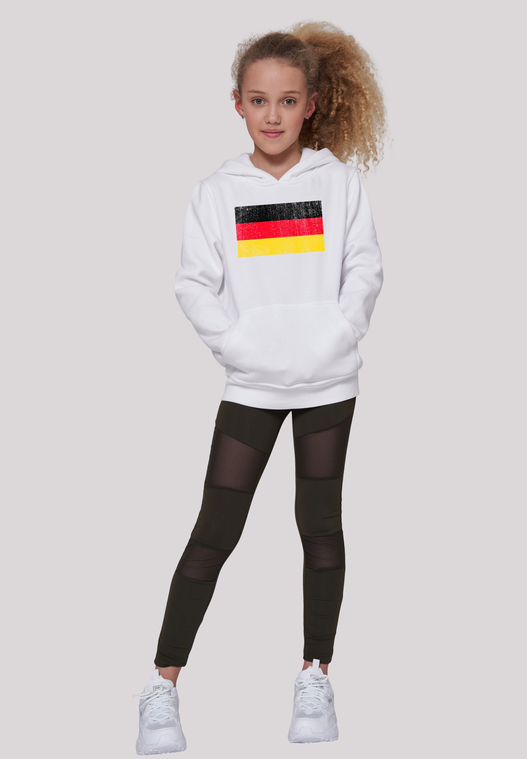 F4NT4STIC Kapuzenpullover Germany Deutschland distressed Print Flagge weiß