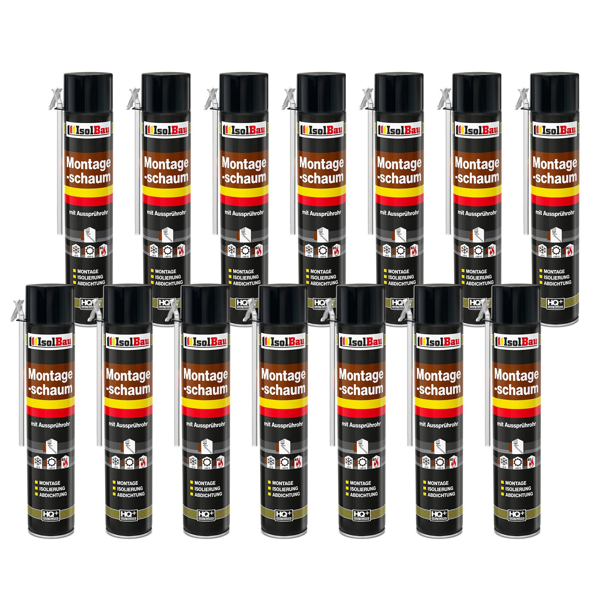 Montagekleber Montageschaum 14 Dose 750 ml PU Schaum mit Aussprührohr, Isolierung, PCV-Profile Holz und Holzwerkstoffe Ziegelsteine Beton Gipsund Metall