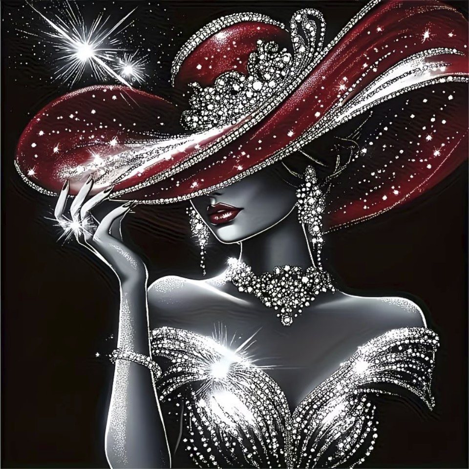 Venicce Love Kreativset Diamond Painting Bilder, 5D Diamant Painting Malerei Set, Frau mit Hut, (1-tlg)