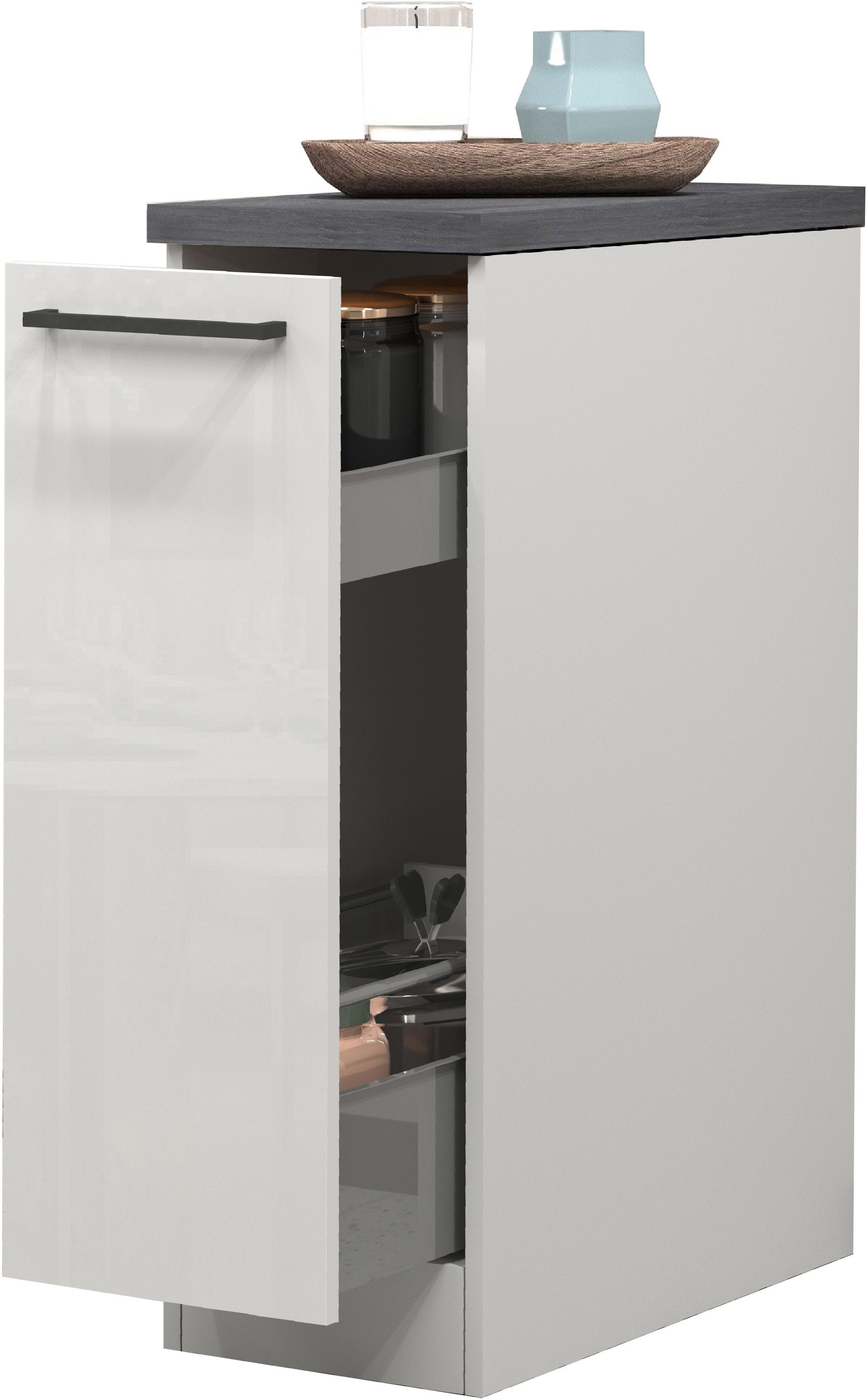 KOCHSTATION Apothekerschrank KS-Sole,Apothekerkommode Breite/Höhe 30/85 cm, Anbau-und Unterbau möglich