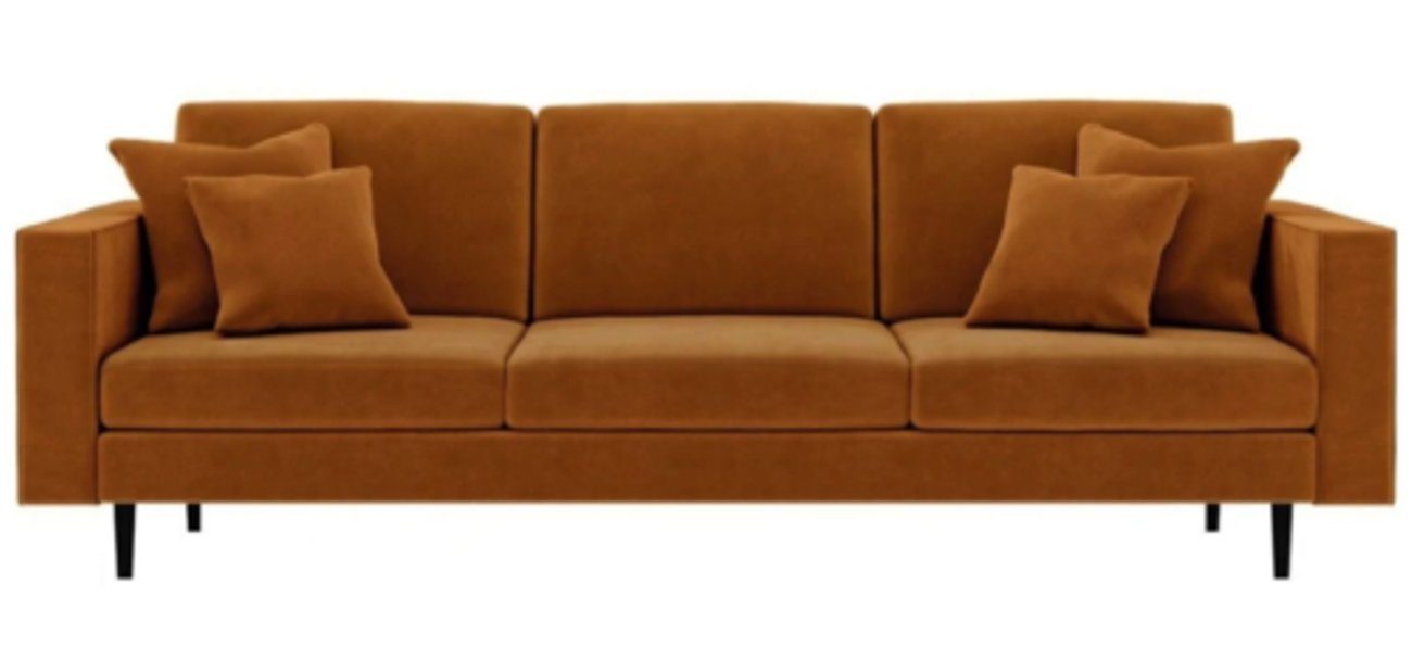 luxus Couch in Modernes 3-Sitzer JVmoebel Europe Dreisitzer Made Neu, Polster Design Oranger
