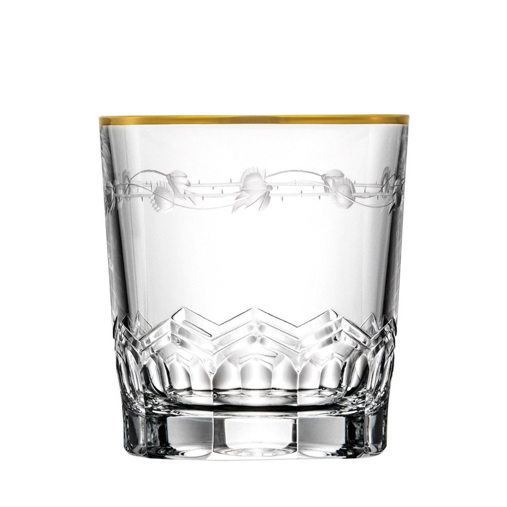 Whiskyglas Lilly Gold (9 cm) Kristallglas mundgeblasen · handgeschliffen · Handma