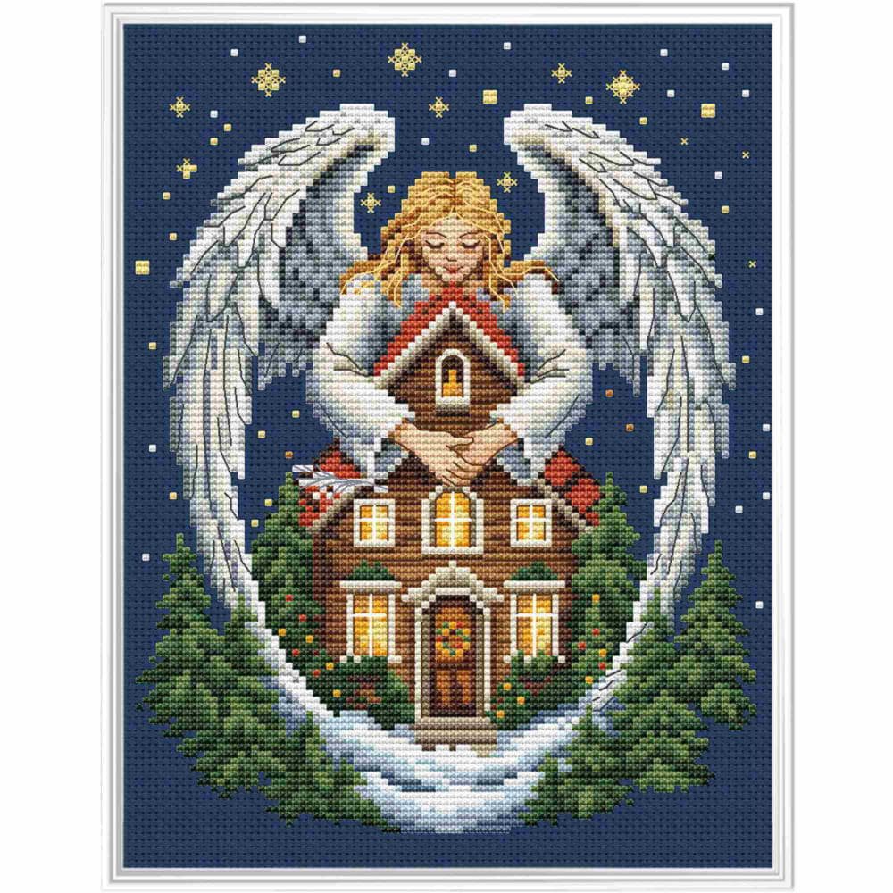 Collection D'art Kreativset CDA Kreuzstich Stickpackung "Weihnachtsengel", Zählmuster, 17x21cm, (embroidery kit by Marussia)