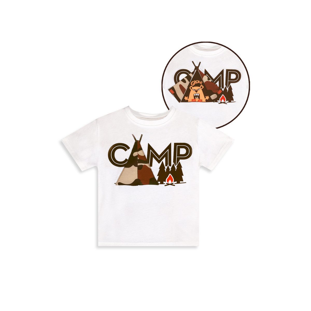 Denokids T-Shirt Camp Interactive T-shirt & Shorts Jungen (1-tlg) Outfit-Set, Bekleidungsset, Kombi-Set, 2er-Set, Mini Set