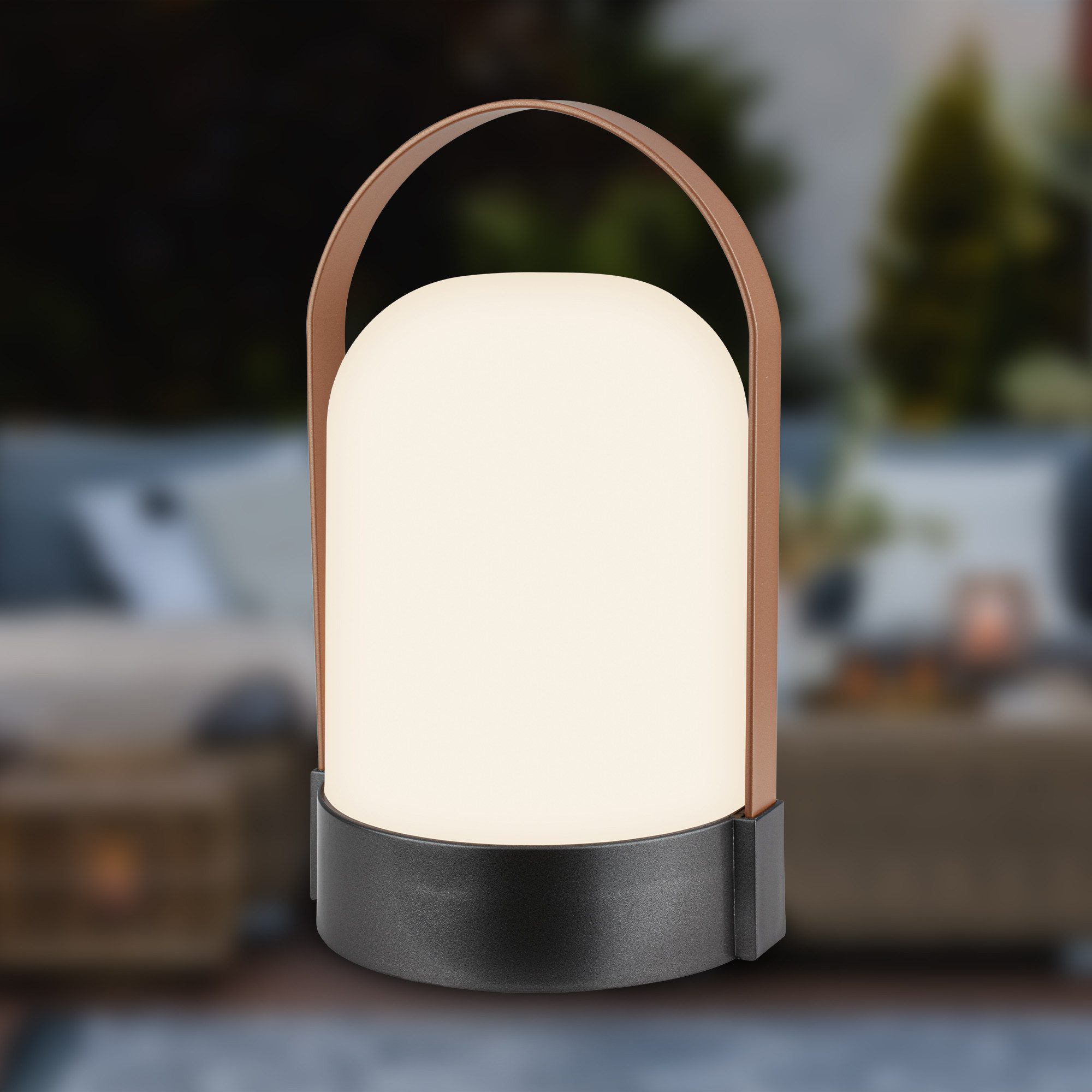 Briloner Leuchten Tischleuchte LED Tischlampe Warmweiß Akku dimmbar Indoor Outdoor, Single - BIG, LED fest integriert, 3000K - Warmweiß