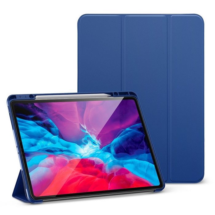 ESR Tablet-Hülle Tablet Hülle Tasche mit Stifthalter Pen kompatibel mit iPad Pro 12.9" Etui Faltbar Schutzhülle TV-Ständer faltbar Blau