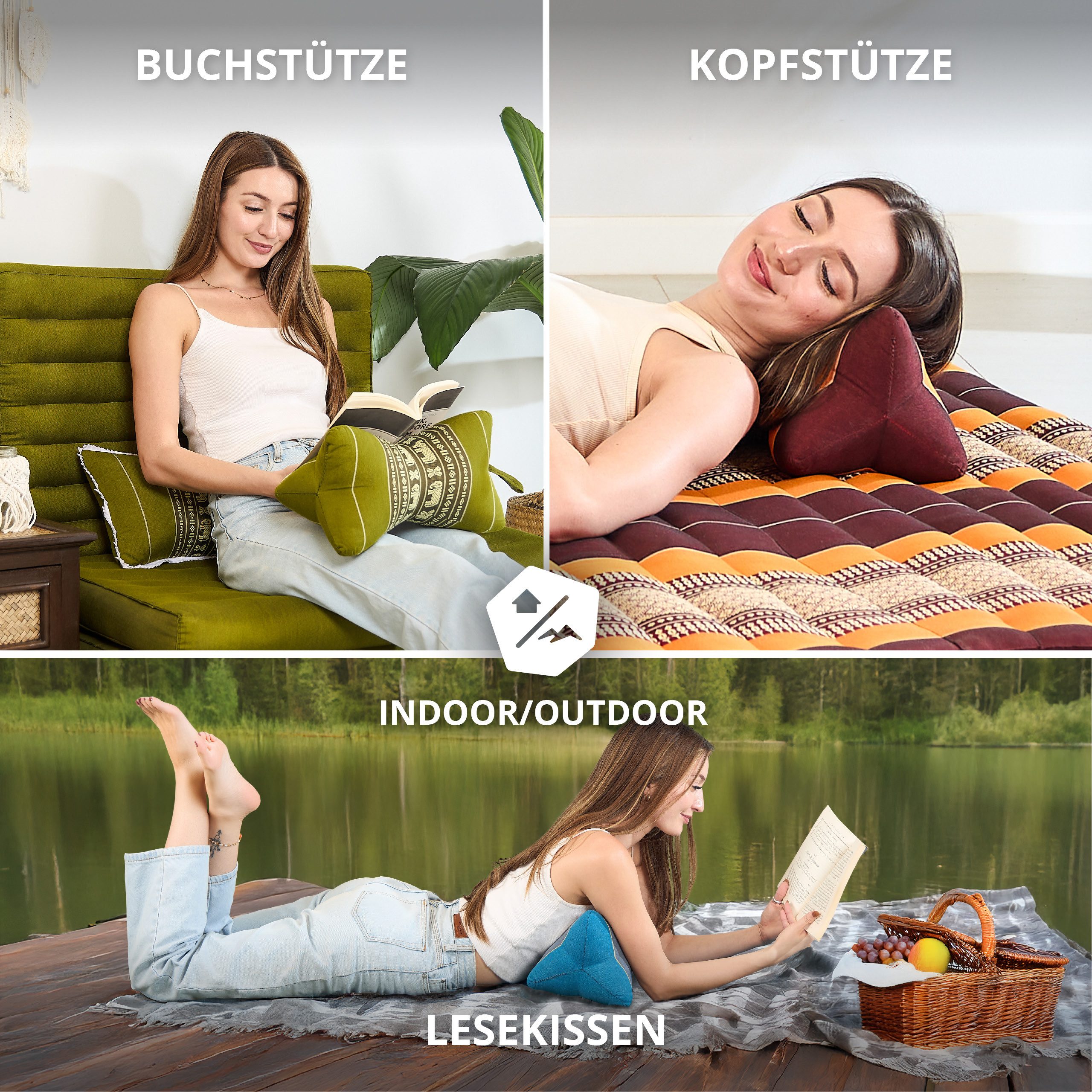livasia Nackenstützkissen Knochenkissen, vegan und handgefertigt, Ø 15x32cm, Kapok