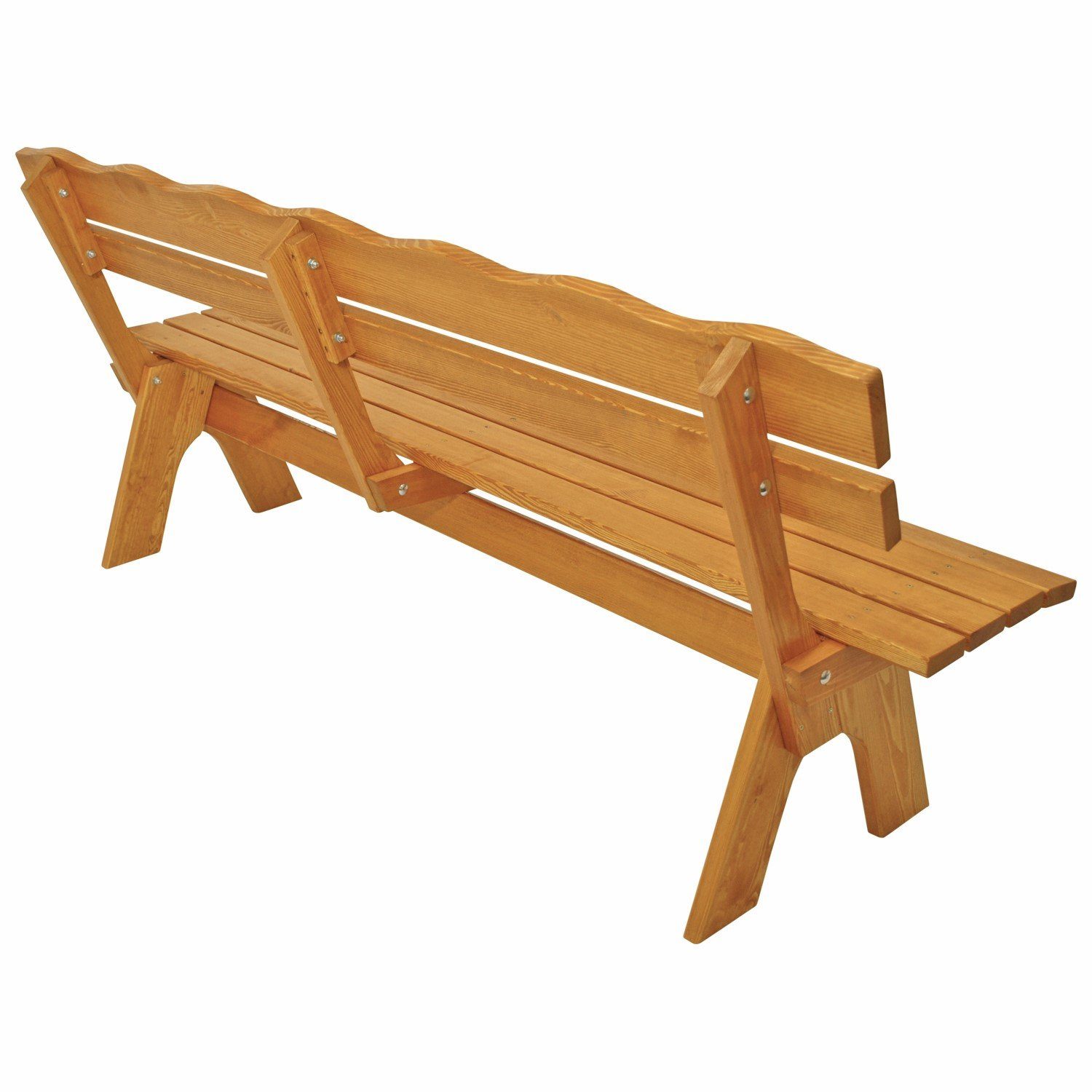 DEGAMO Gartenbank FREITAL XL (1-St), 4-sitzer 200cm, massive Kiefer hell lackiert