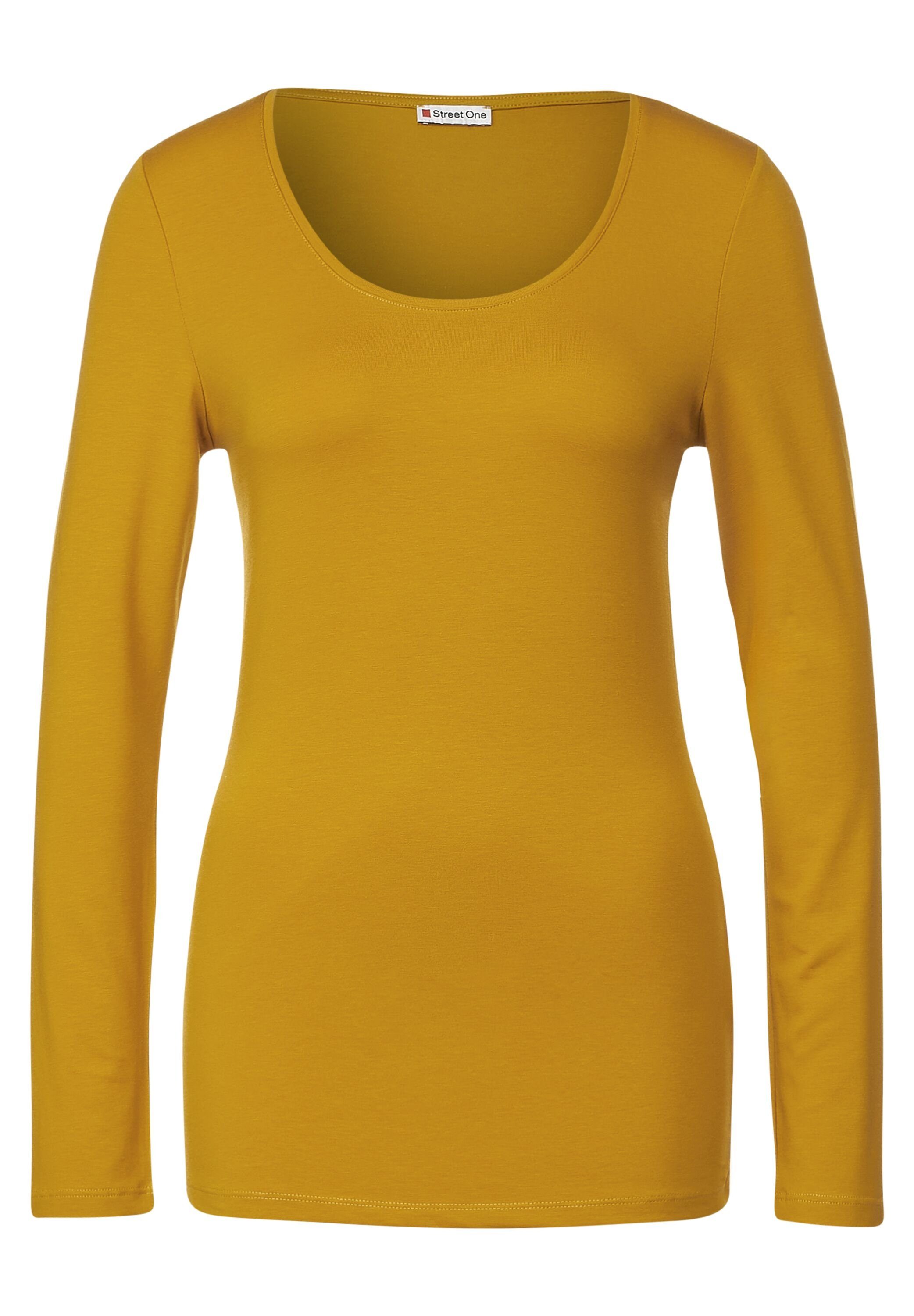 tanned yellow Materialmix ONE softem aus STREET Langarmshirt