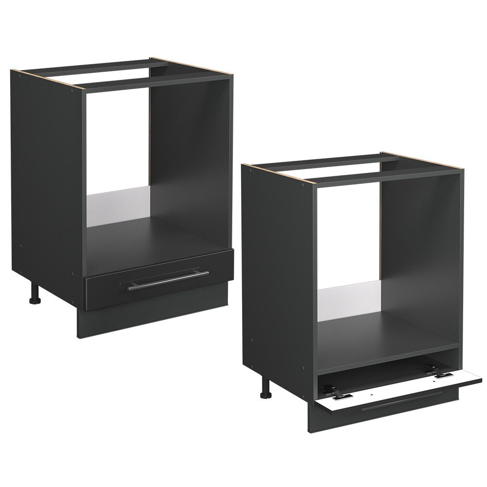 Vicco Herdumbauschrank Fame-Line, Anthrazit Hochglanz/Anthrazit, 60 cm ohne Arbeitsplatte (1-St) – Bild 5 von 5
