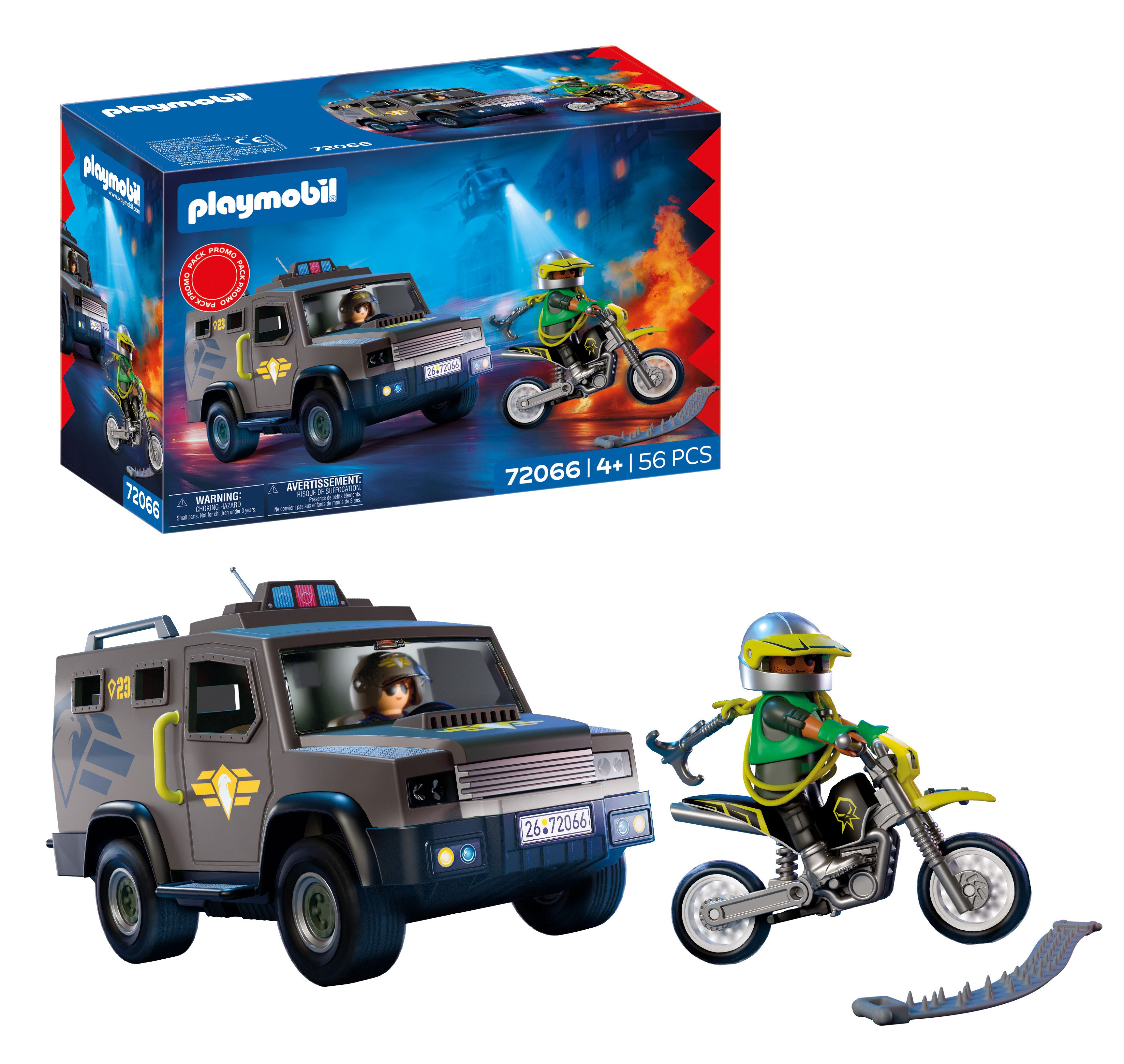Playmobil® SWAT-Einsatzfahrzeug (72066), City Action Konstruktions-Spielset, (56 St), Made in Europe