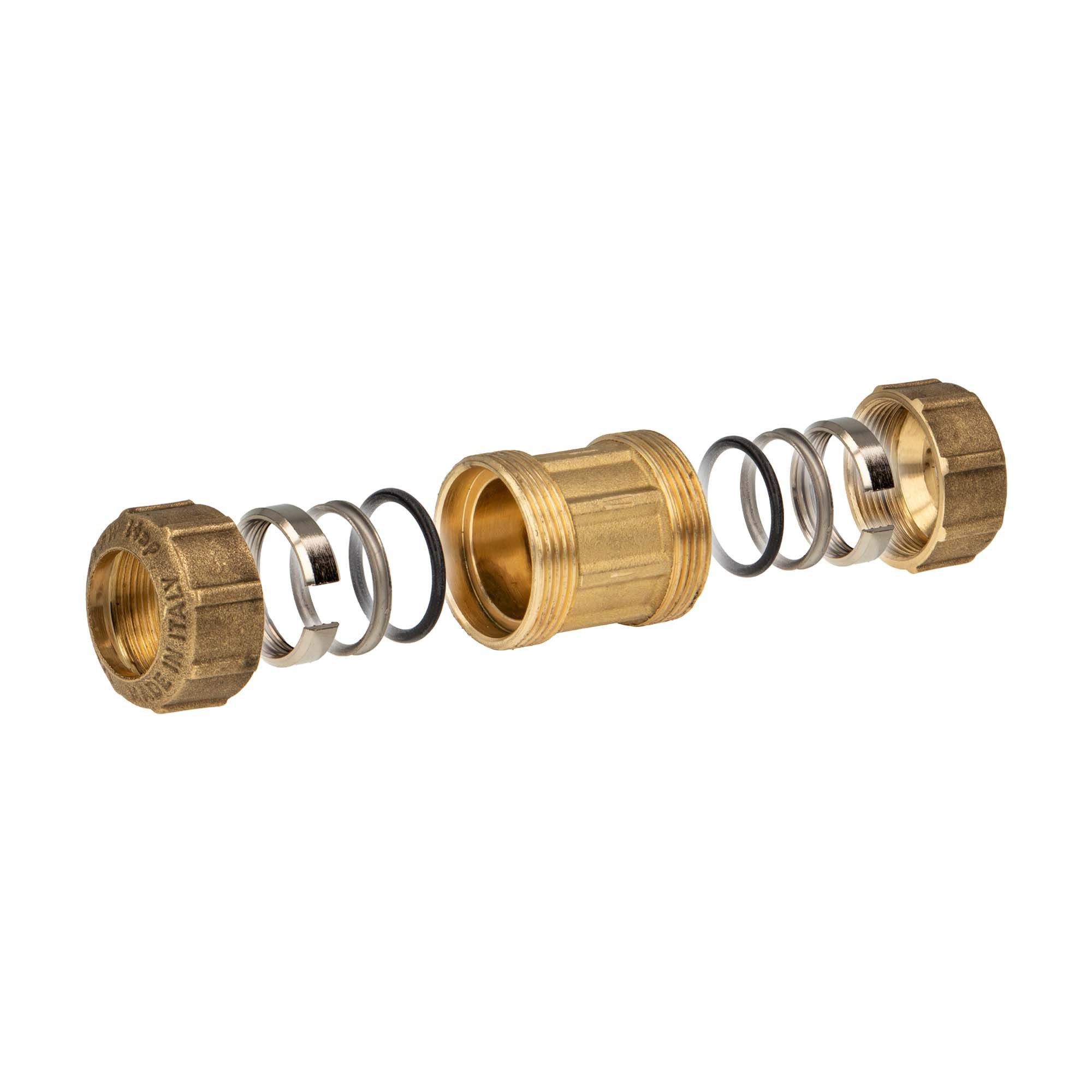 Steckfitting VX Messing-Klemmkupplung - gerade - für PE-Rohr - DVGW zugelassen