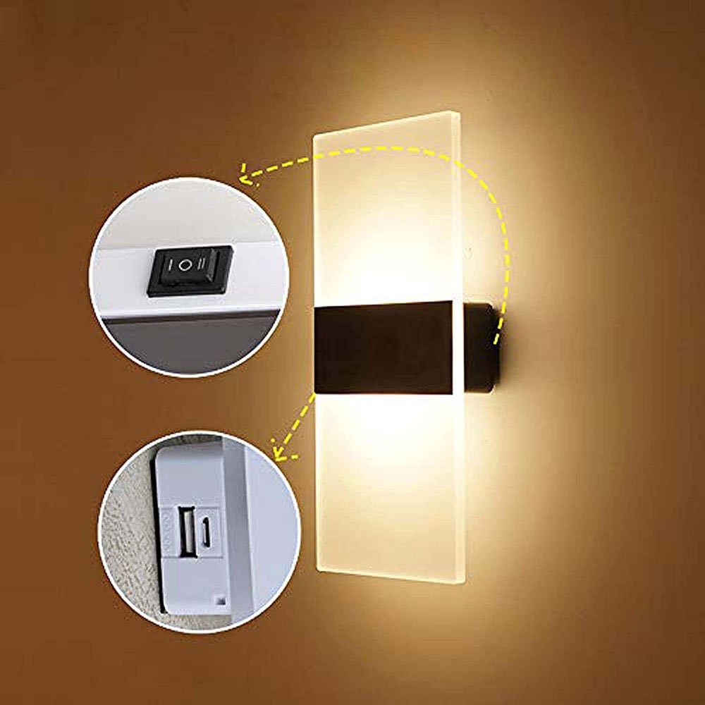 GelldG LED Wandleuchte LED Wandleuchte Batteriebetriebene Innen, Akku  Wandlampe LED Lampe
