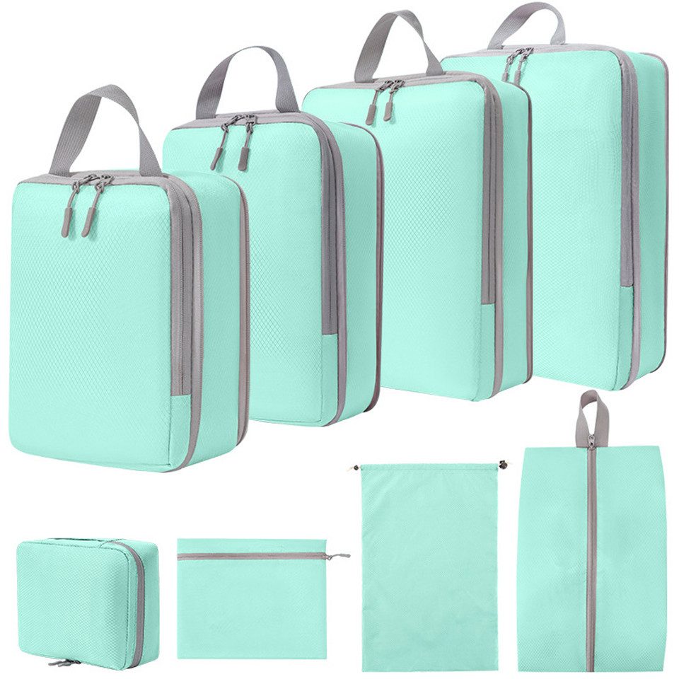 Diwzbyn Kofferorganizer 8-teiliges Kofferorganizer-Set, Kompressions-Packwürfel für Koffer (8-tlg), wasserdichte Reise-Kleiderbeutel, faltbare Reise-Organizer