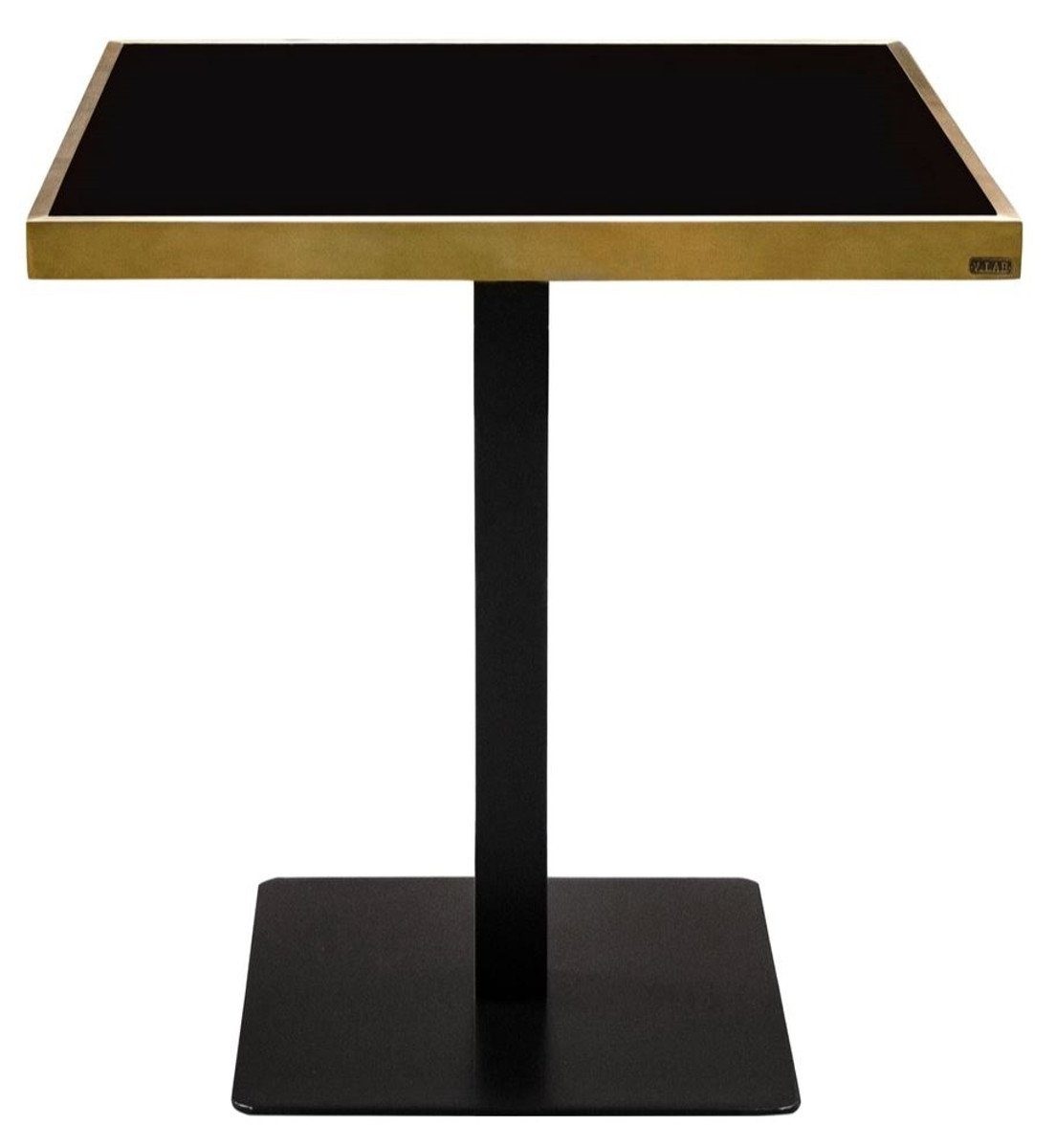 Casa Padrino Esstisch Luxus Esstisch Schwarz / Gold 70 x 70 x H. 76 cm - Esszimmermöbel