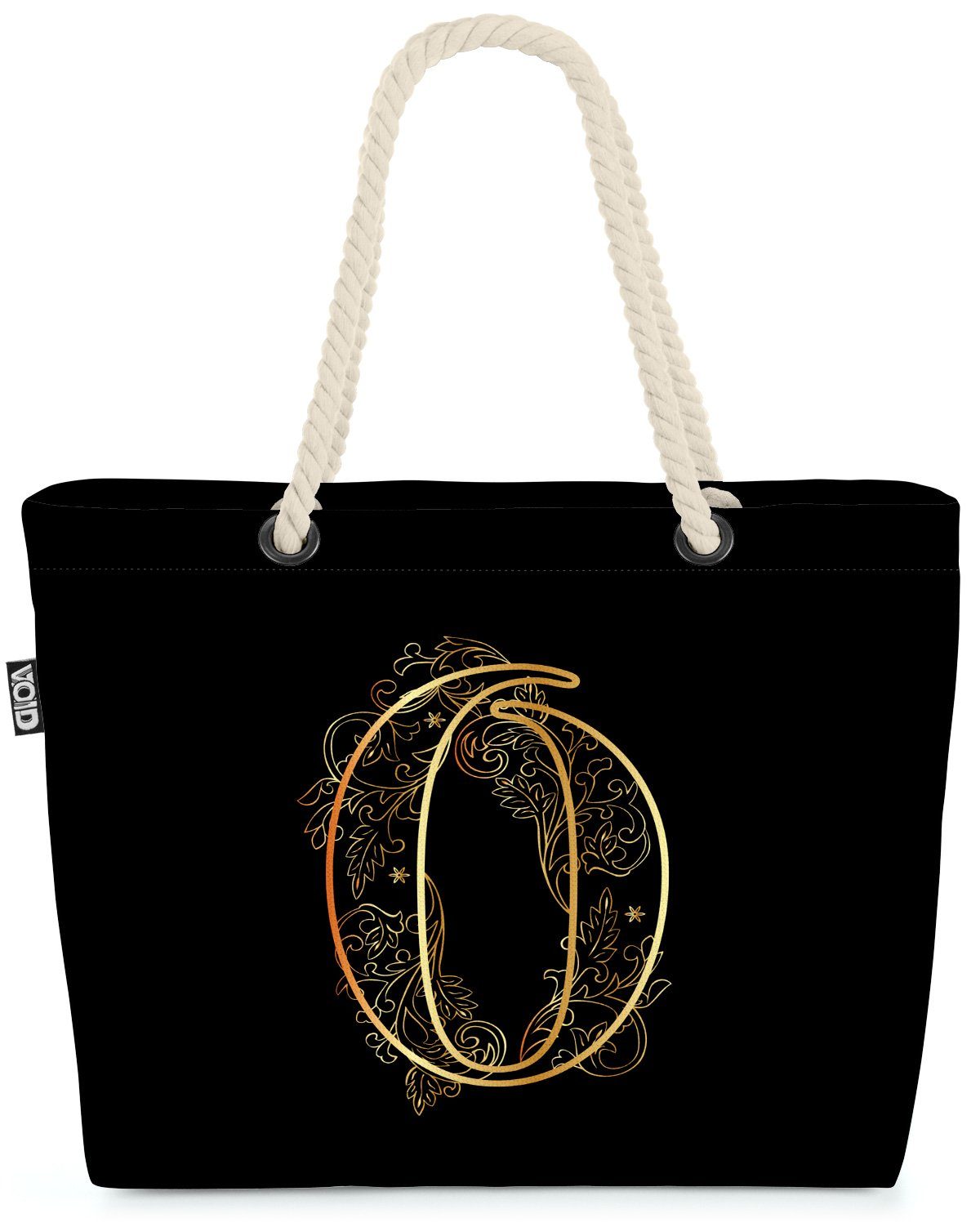 VOID Strandtasche (1-tlg), O Buchstabe Floral Vintage A Buchstabe Floral Vintage Alphabet Vintag