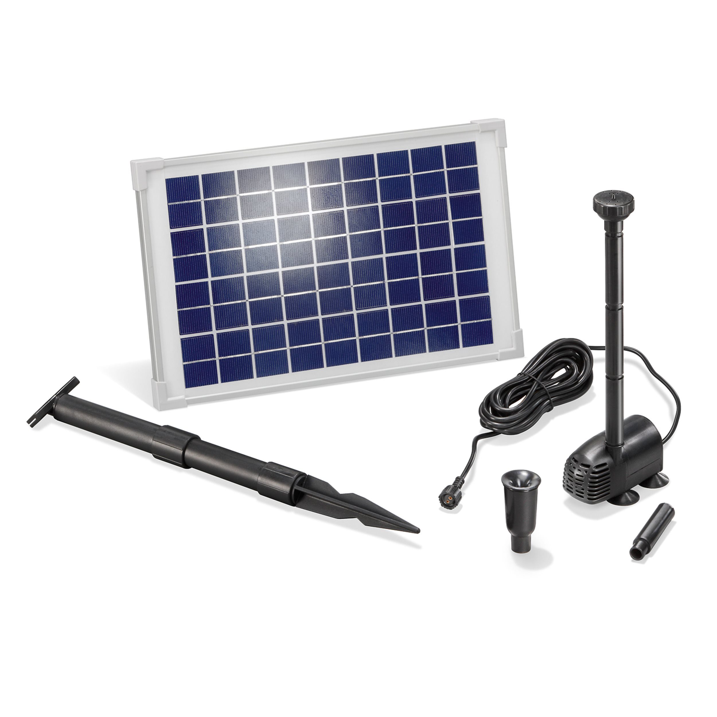 esotec Solarpumpe 10/610 Teichpumpen-Set WaterSplash, 610l/h, 10Wp Solarmodul 101013 (Komplettset)